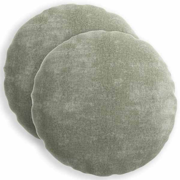vidaXL Diivanipadi 2 tk HEERLEN Roheline &Oslash; 40 cm &Scaron;en&uuml;&uuml;lfabric