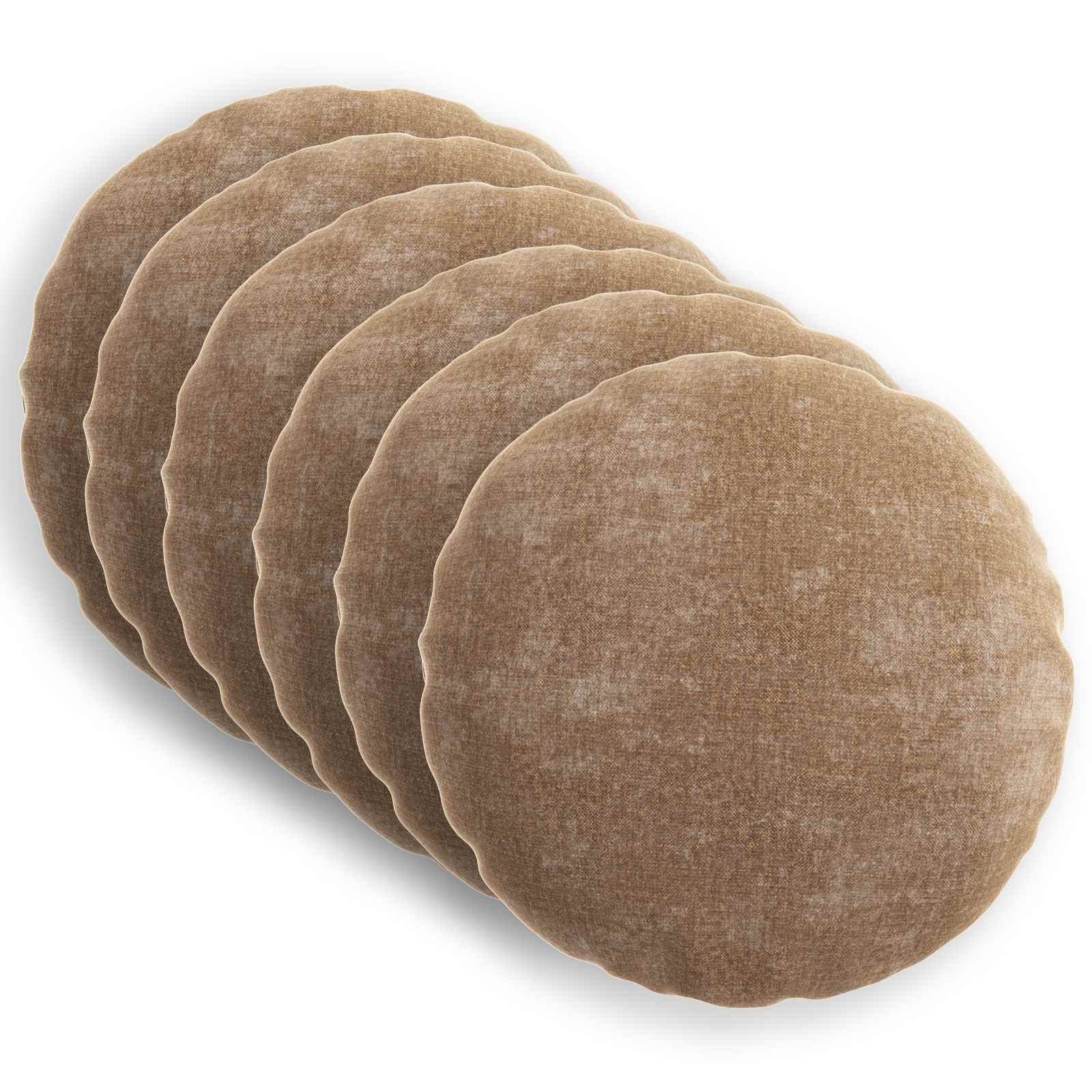 vidaXL Pudebetræk 6 stk. HEERLEN Brun Ø 40 cm Chenille Stof
