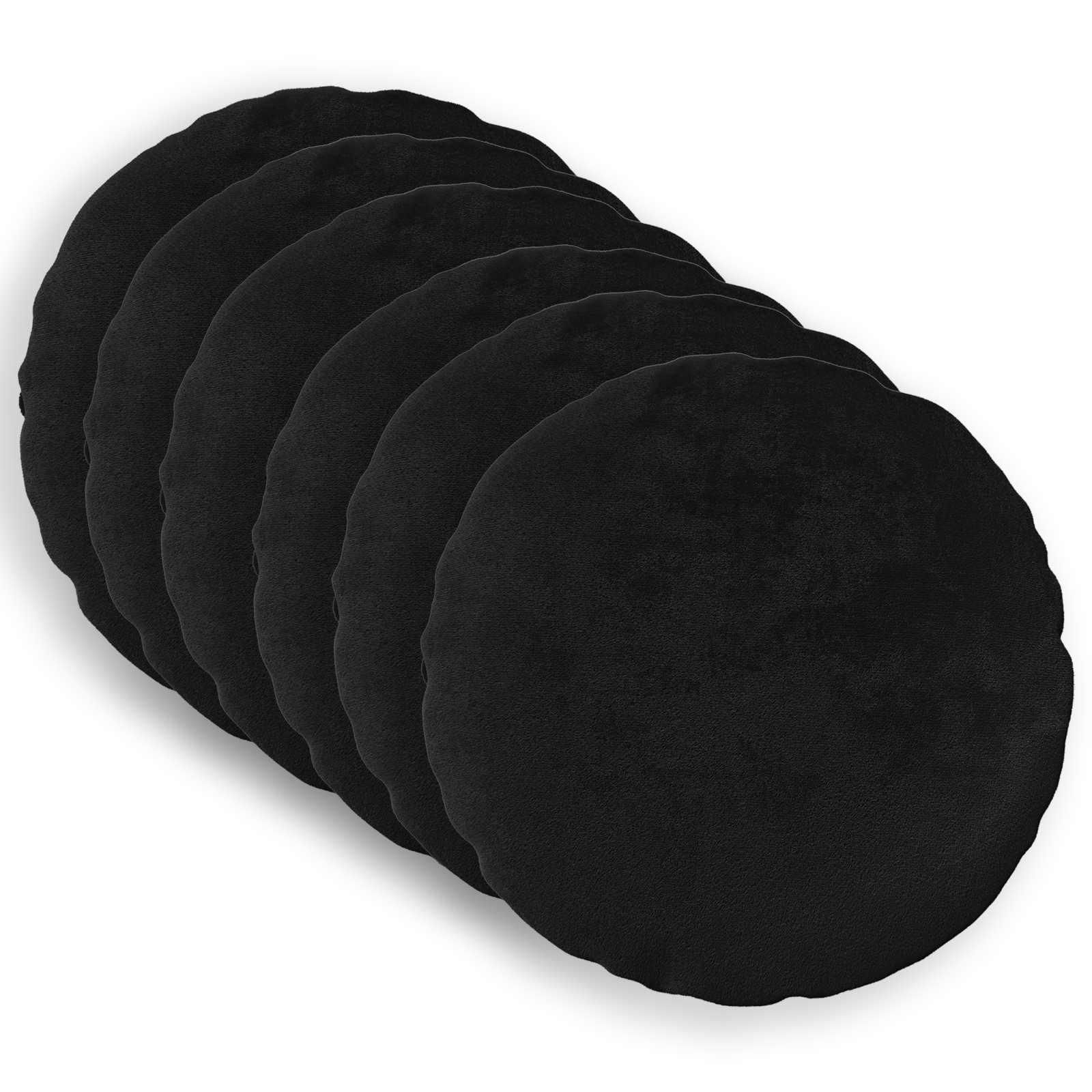 Kussensloop 6 pcs HEERLEN Zwart Ø 40 cm Flanel image 1