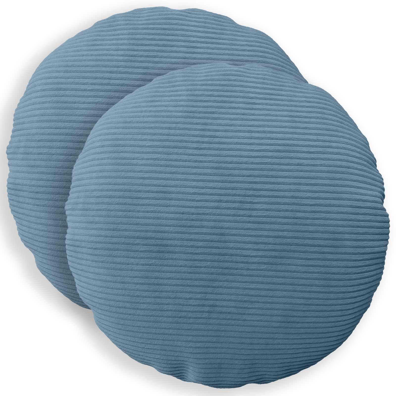 Kussensloop 2 pcs HEERLEN Blauw Ø 50 cm corduroy image 1