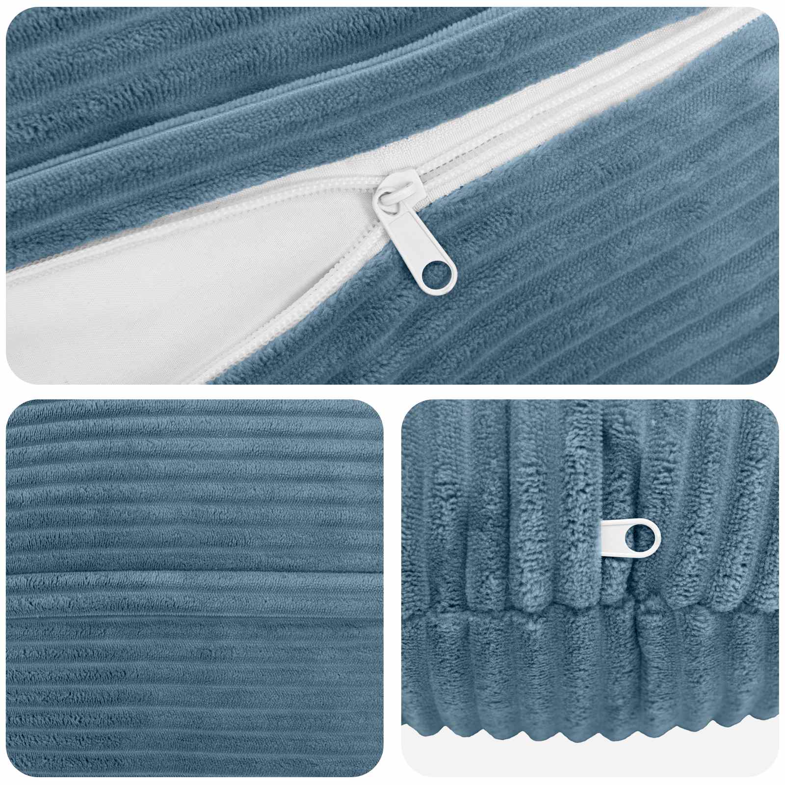 Kussensloop 6 pcs HEERLEN Blauw Ø 50 cm corduroy image 4