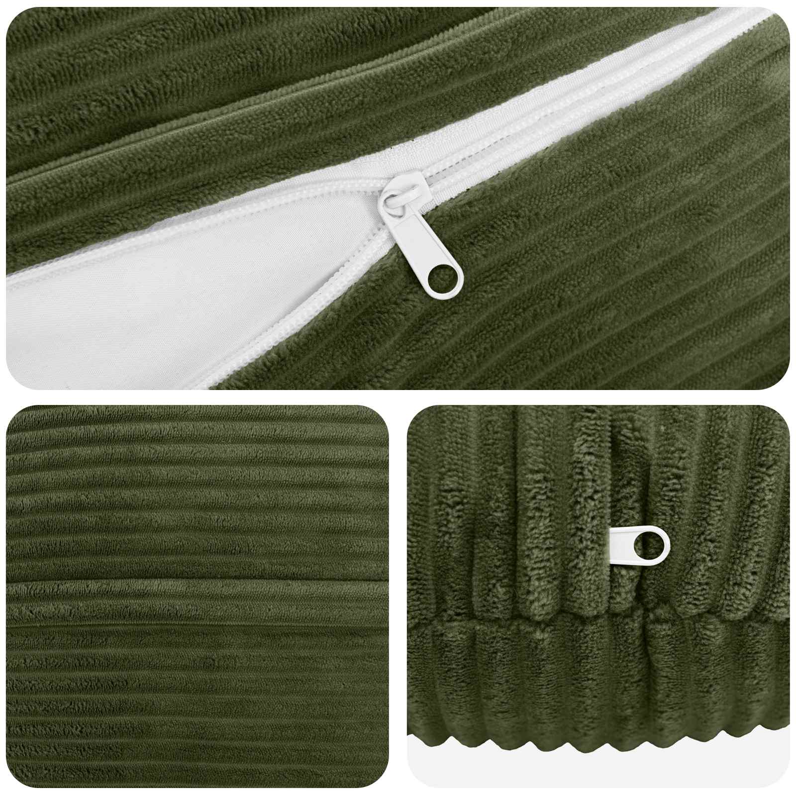 Kussensloop 6 pcs HEERLEN Groen Ø 50 cm corduroy image 4