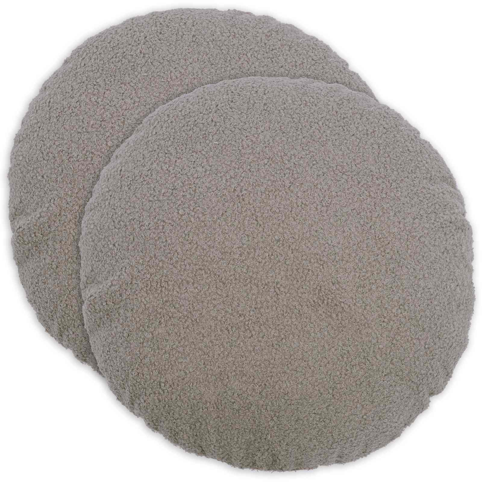 Kussensloop 2 pcs HEERLEN Lichtgrijs Ø 50 cm Bouclé image 1