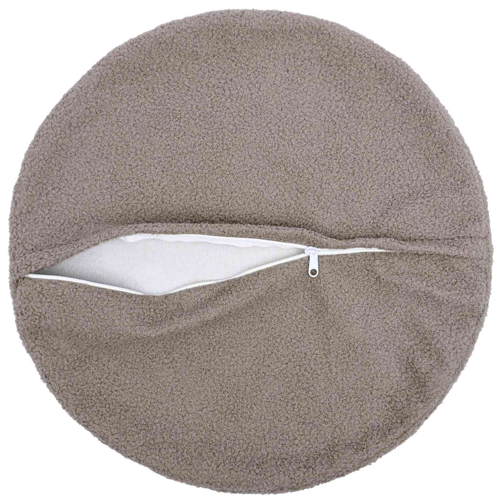 Kussensloop 6 pcs HEERLEN Lichtgrijs Ø 50 cm Bouclé image 3