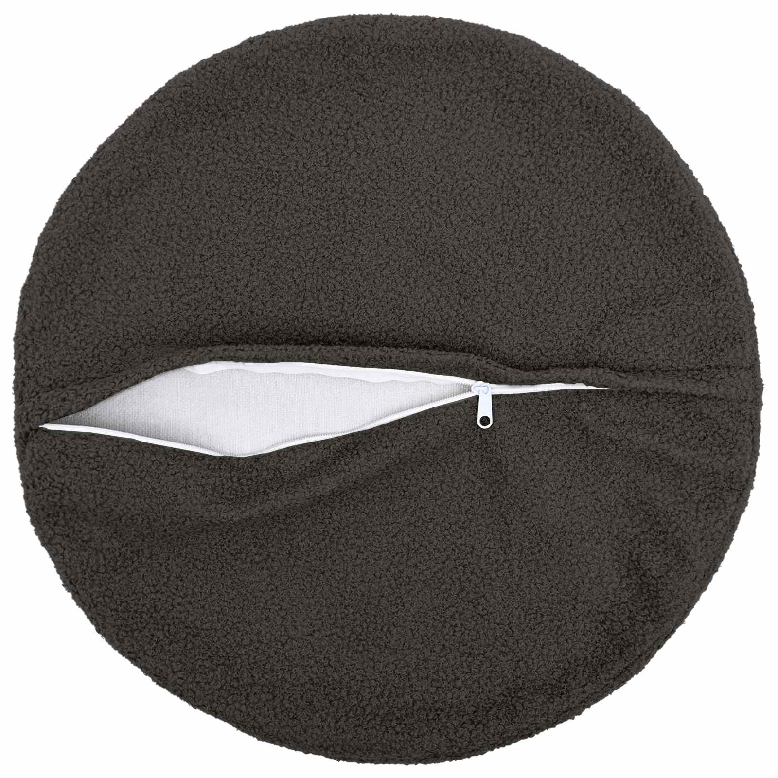 Kussensloop 2 pcs HEERLEN Donkergrijs Ø 50 cm Bouclé image 3