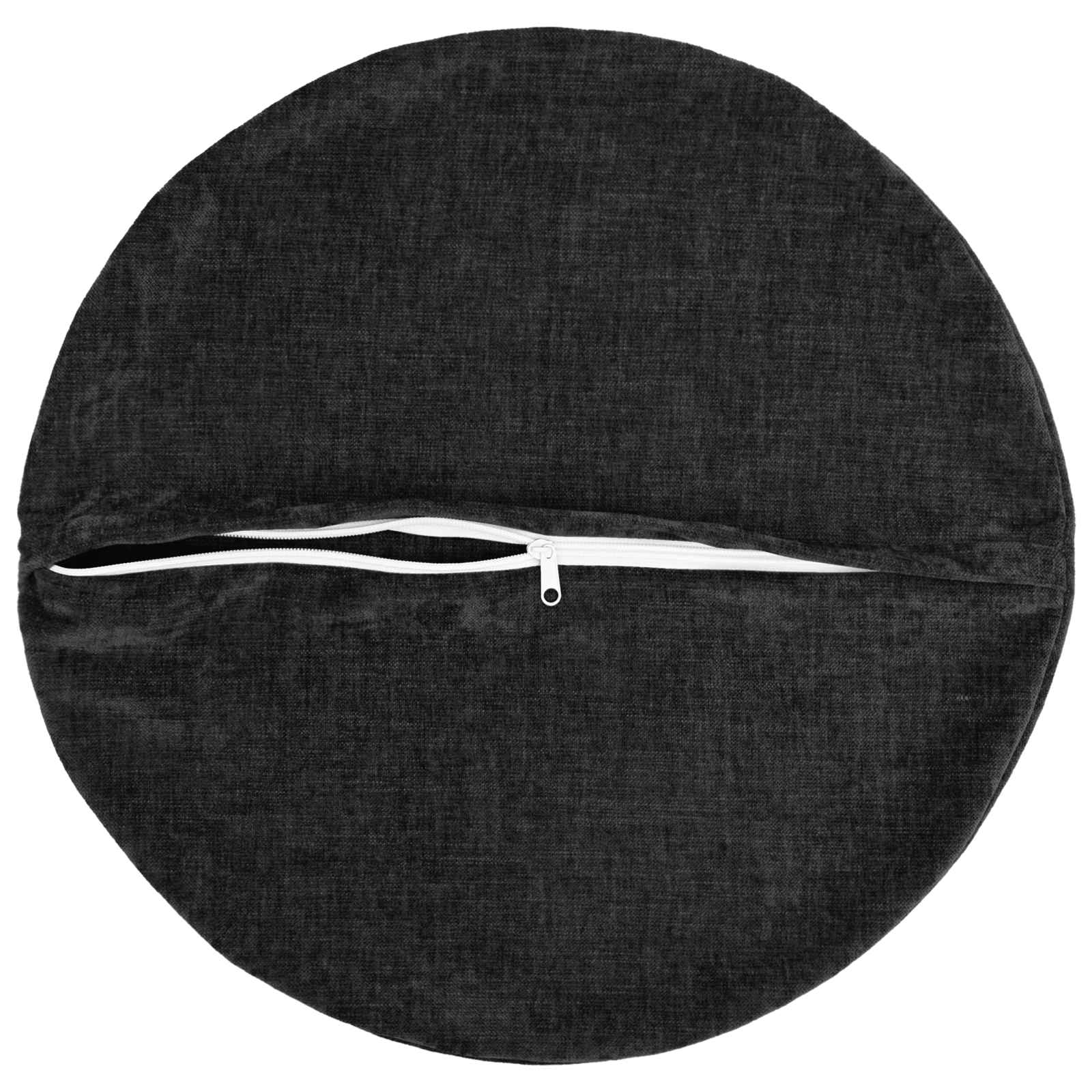 Kussensloop 2 st HEERLEN Antraciet Ø 50 cm Chenille Stof image 5