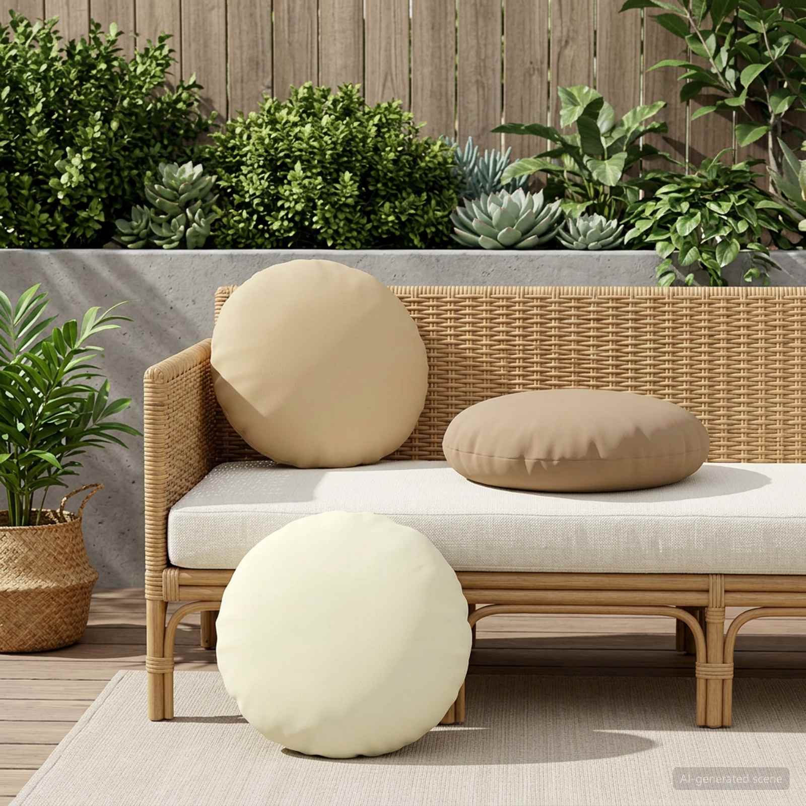 Kussensloop 6 pcs HEERLEN Beige Ø 50 cm Polyester image 1