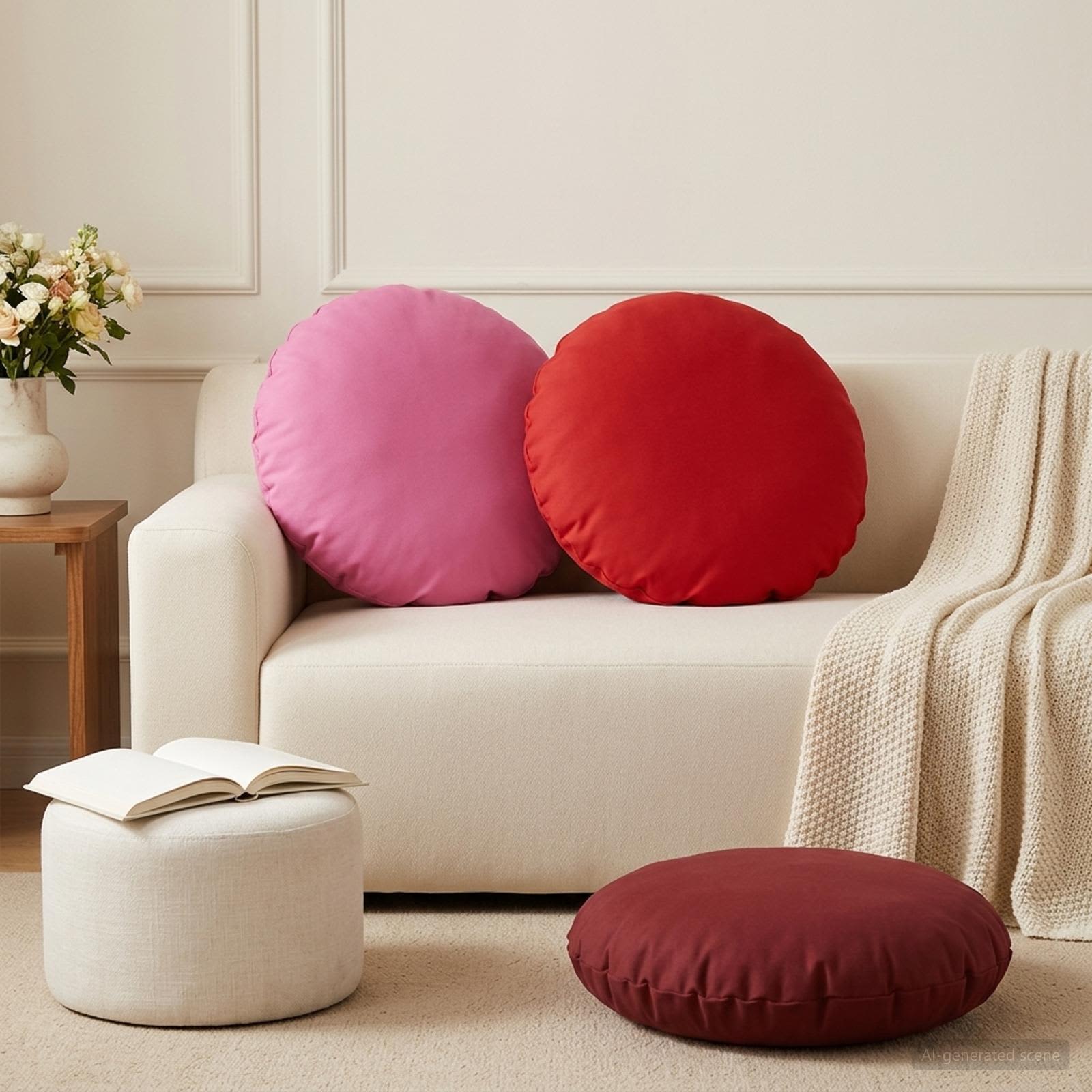 vidaXL Pudebetræk 6 pcs HEERLEN Lyserød Ø 50 cm Polyester