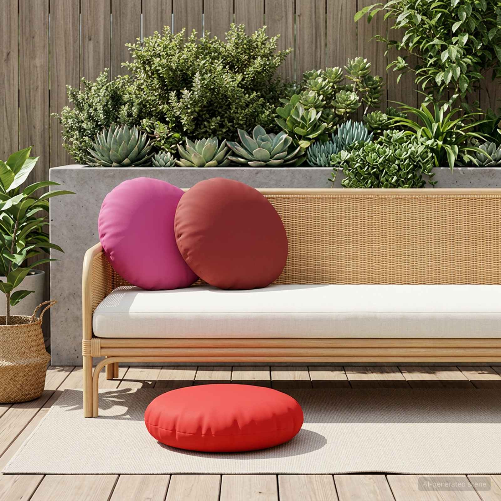 vidaXL Kussensloop 2 pcs HEERLEN Rood Ø 60 cm Polyester