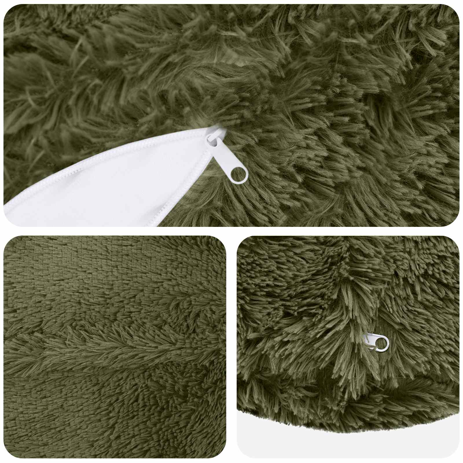 Kussensloop 2 pcs HEERLEN Groen Ø 50 cm PV Fleece image 4