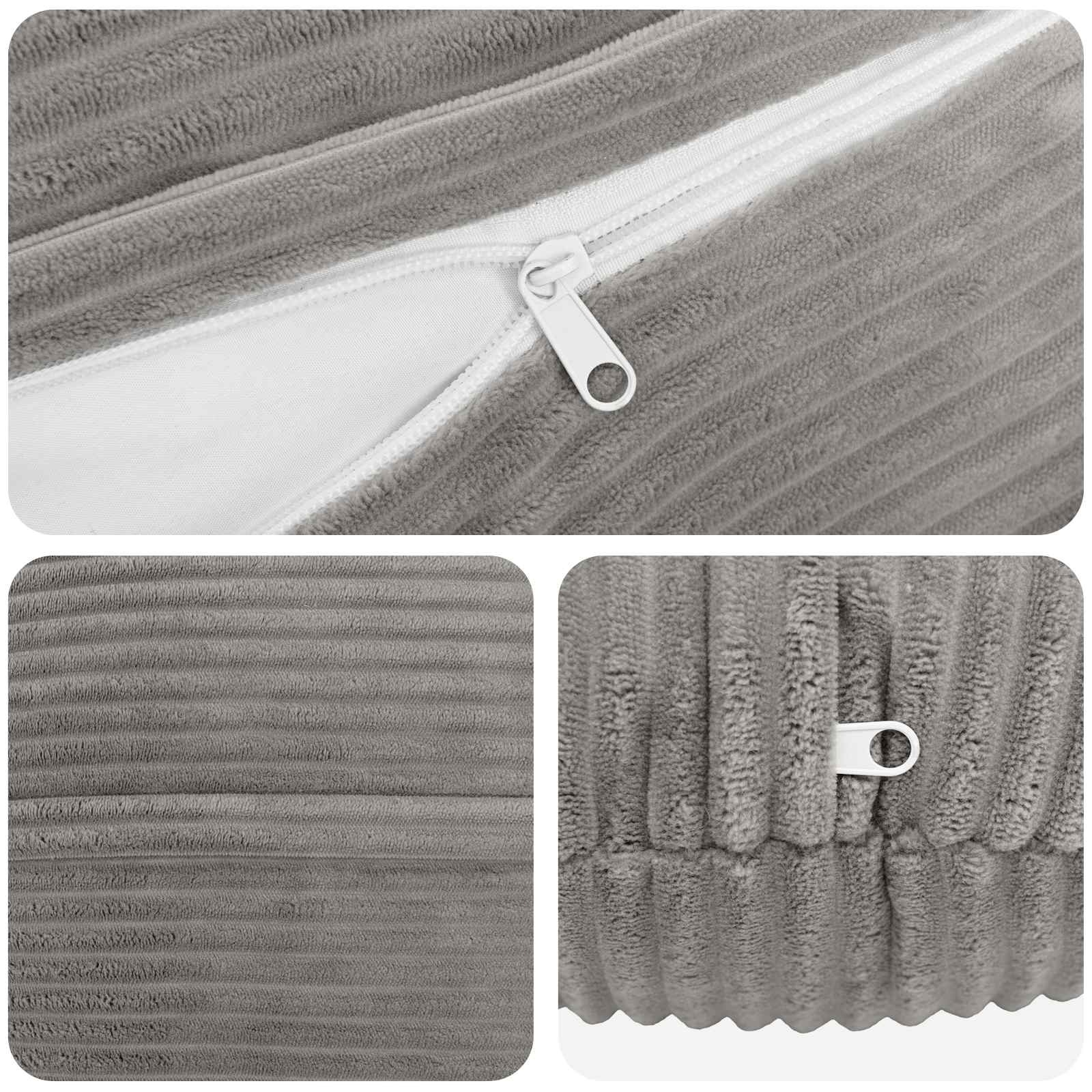 Kussensloop 6 pcs HEERLEN Lichtgrijs Ø 60 cm corduroy image 4