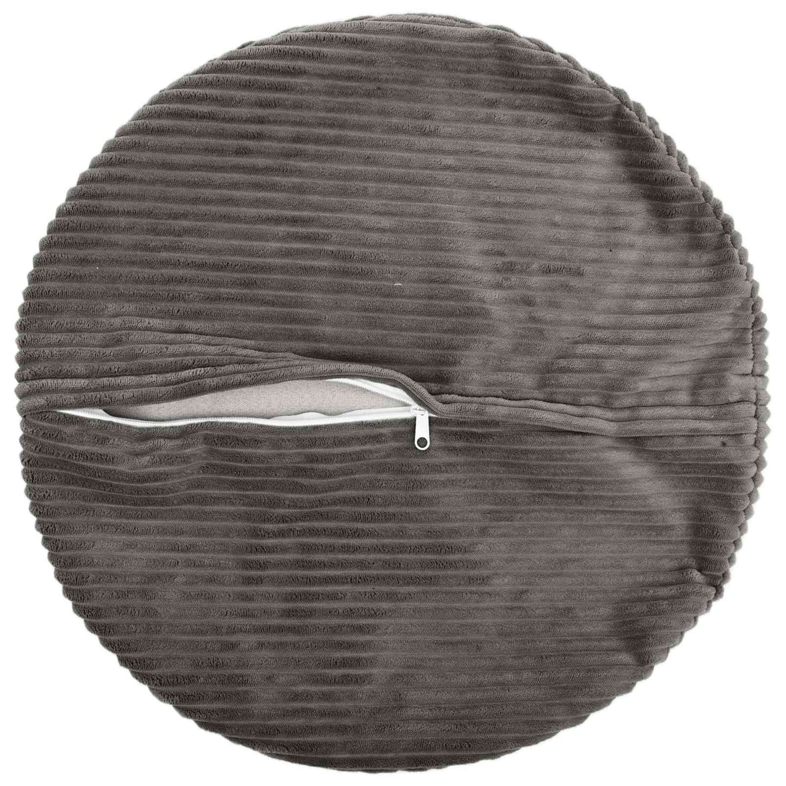 Kussensloop 2 pcs HEERLEN Donkergrijs Ø 60 cm corduroy image 3