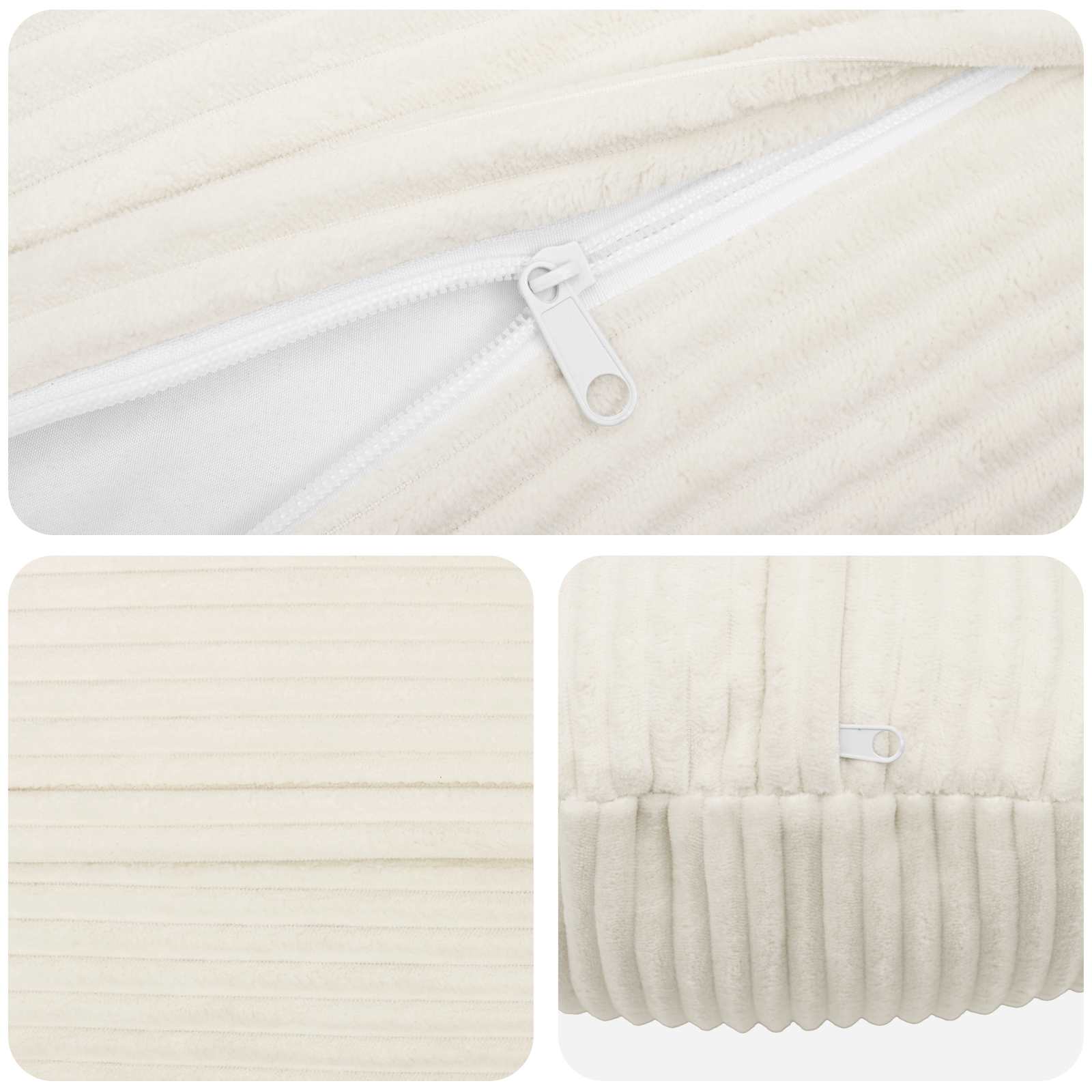 Kussensloop 6 pcs HEERLEN Crèmekleurig Ø 60 cm corduroy image 4