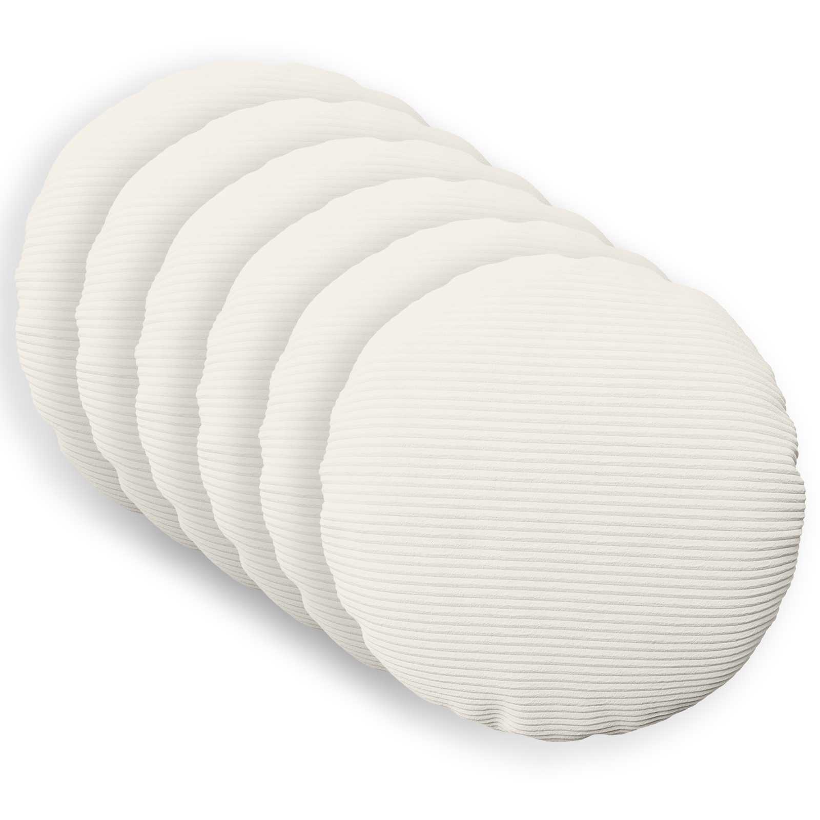 Kussensloop 6 pcs HEERLEN Crèmekleurig Ø 60 cm corduroy image 1