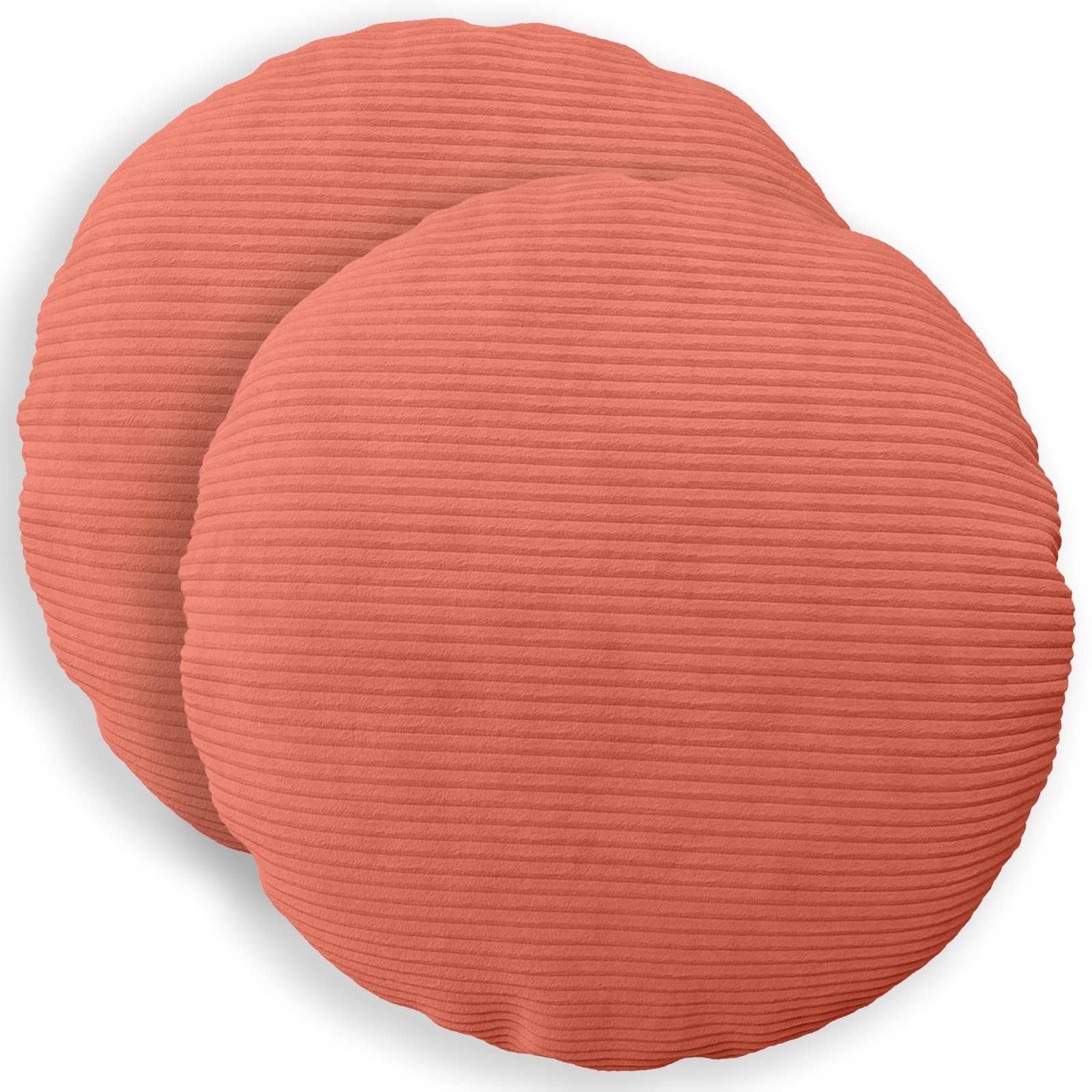 Kussensloop 2 pcs HEERLEN Rood-oranje Ø 60 cm corduroy image 1