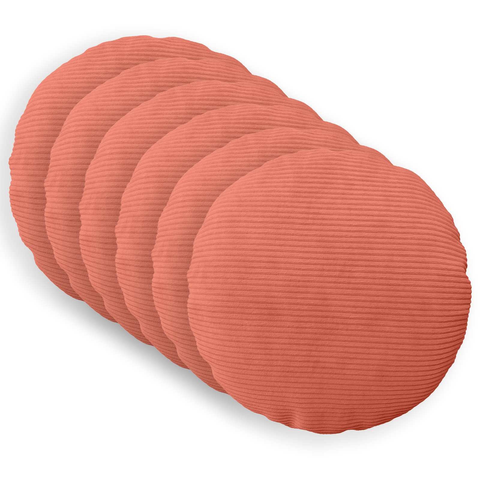 Kussensloop 6 pcs HEERLEN Rood-oranje Ø 60 cm corduroy image 1