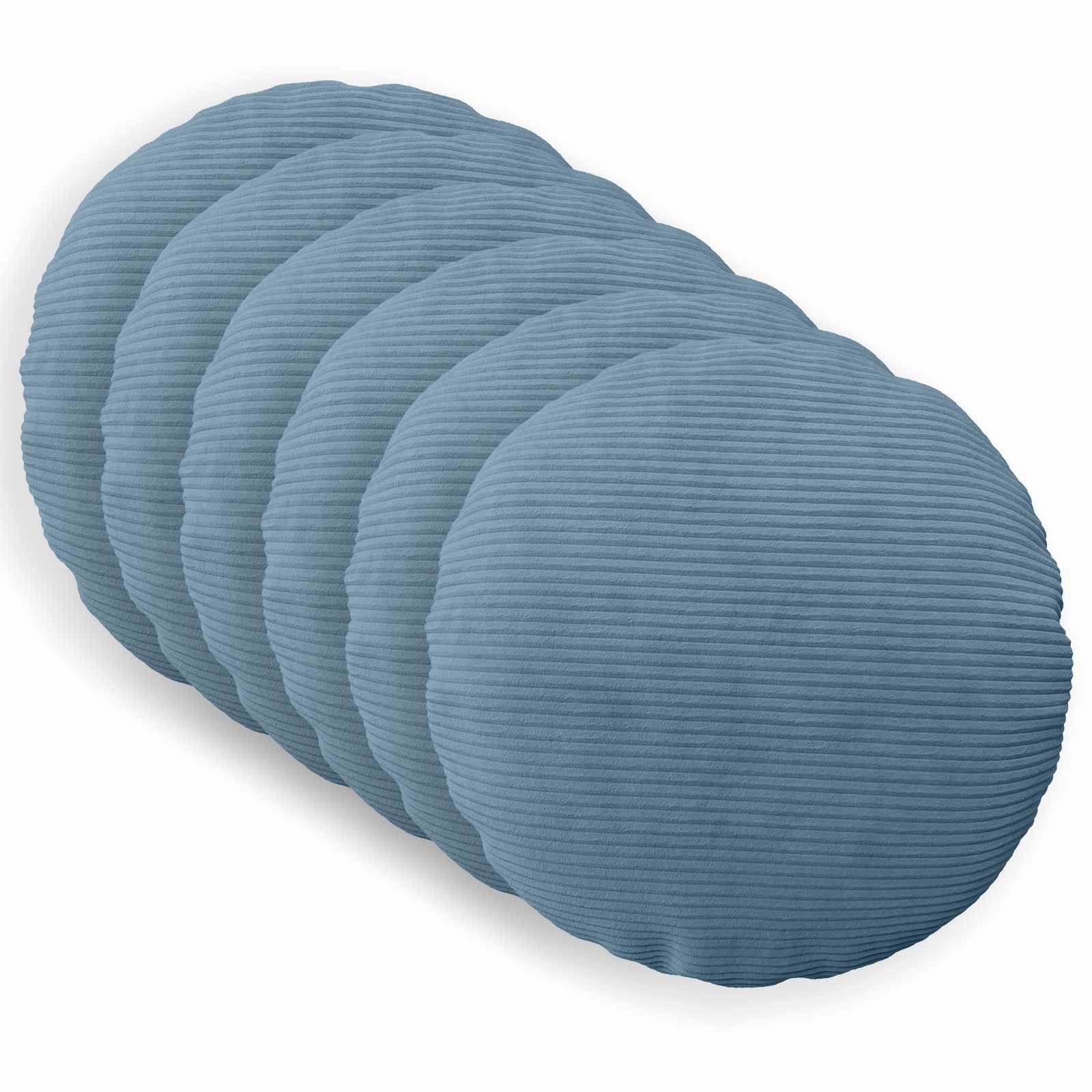 Kussensloop 6 pcs HEERLEN Blauw Ø 60 cm corduroy image 1