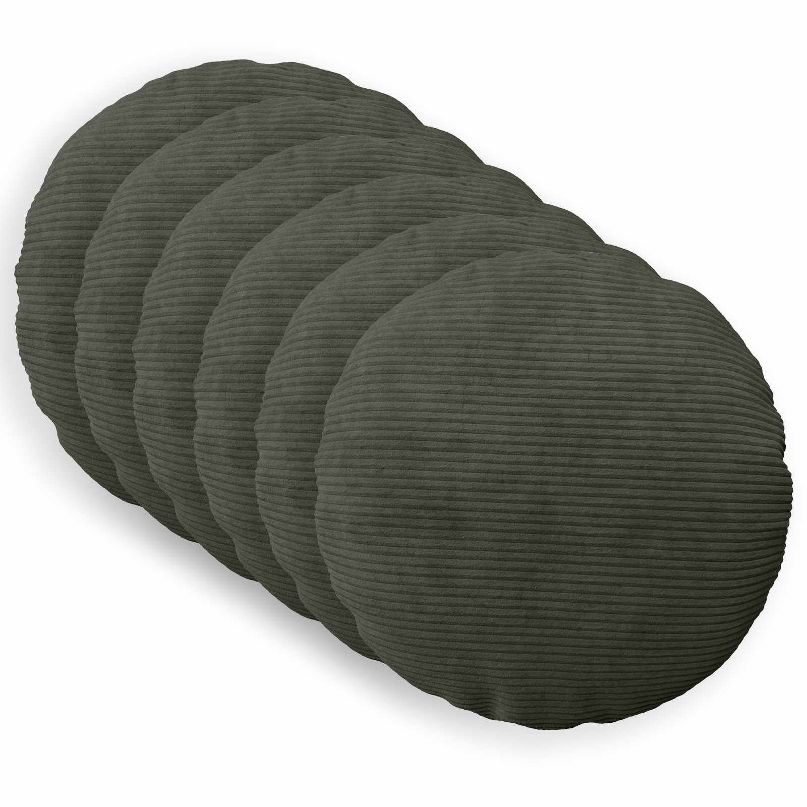 Kussensloop 6 pcs HEERLEN Antracietkleurig Ø 60 cm corduroy image 1