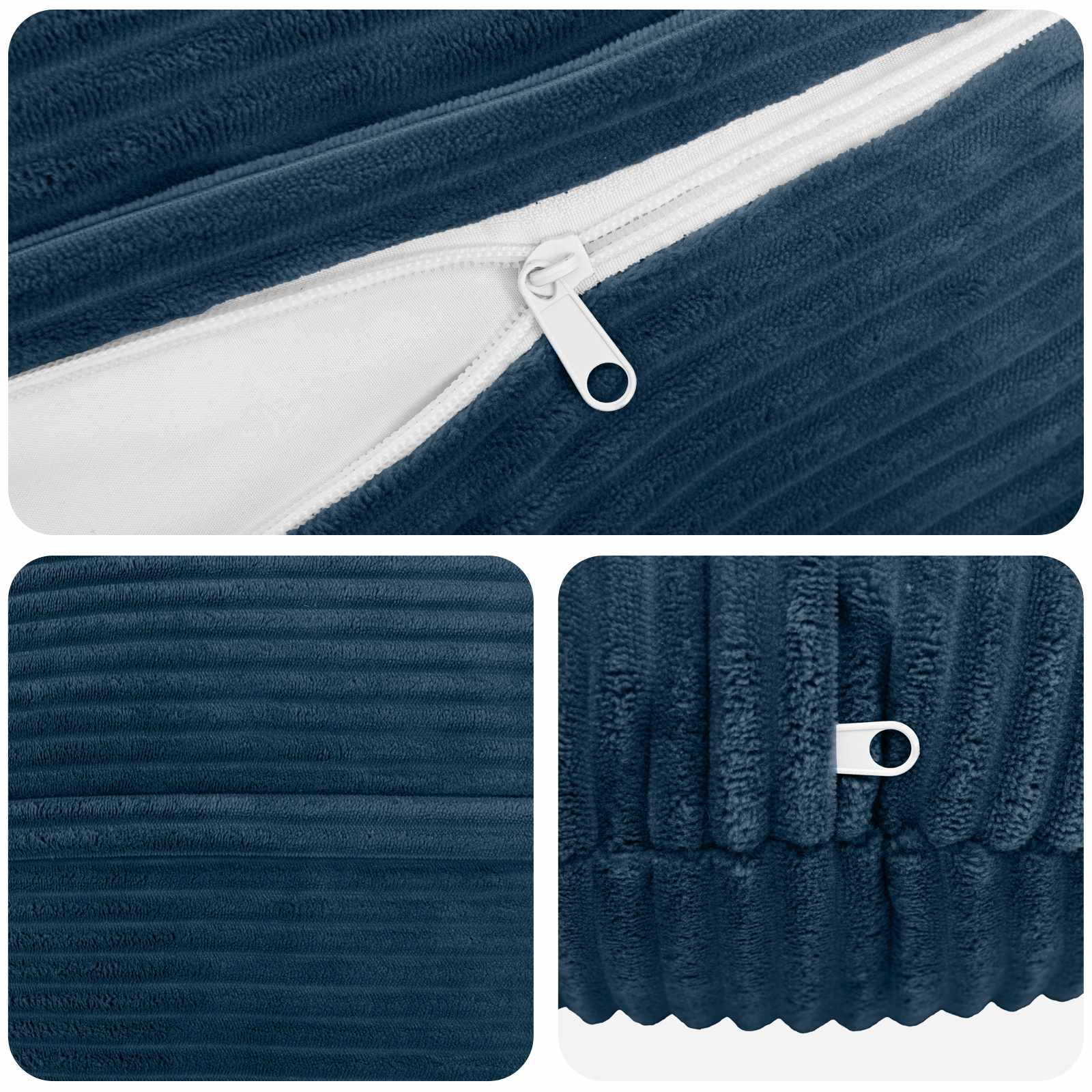 Kussensloop 6 pcs HEERLEN Marineblauw Ø 60 cm corduroy image 4