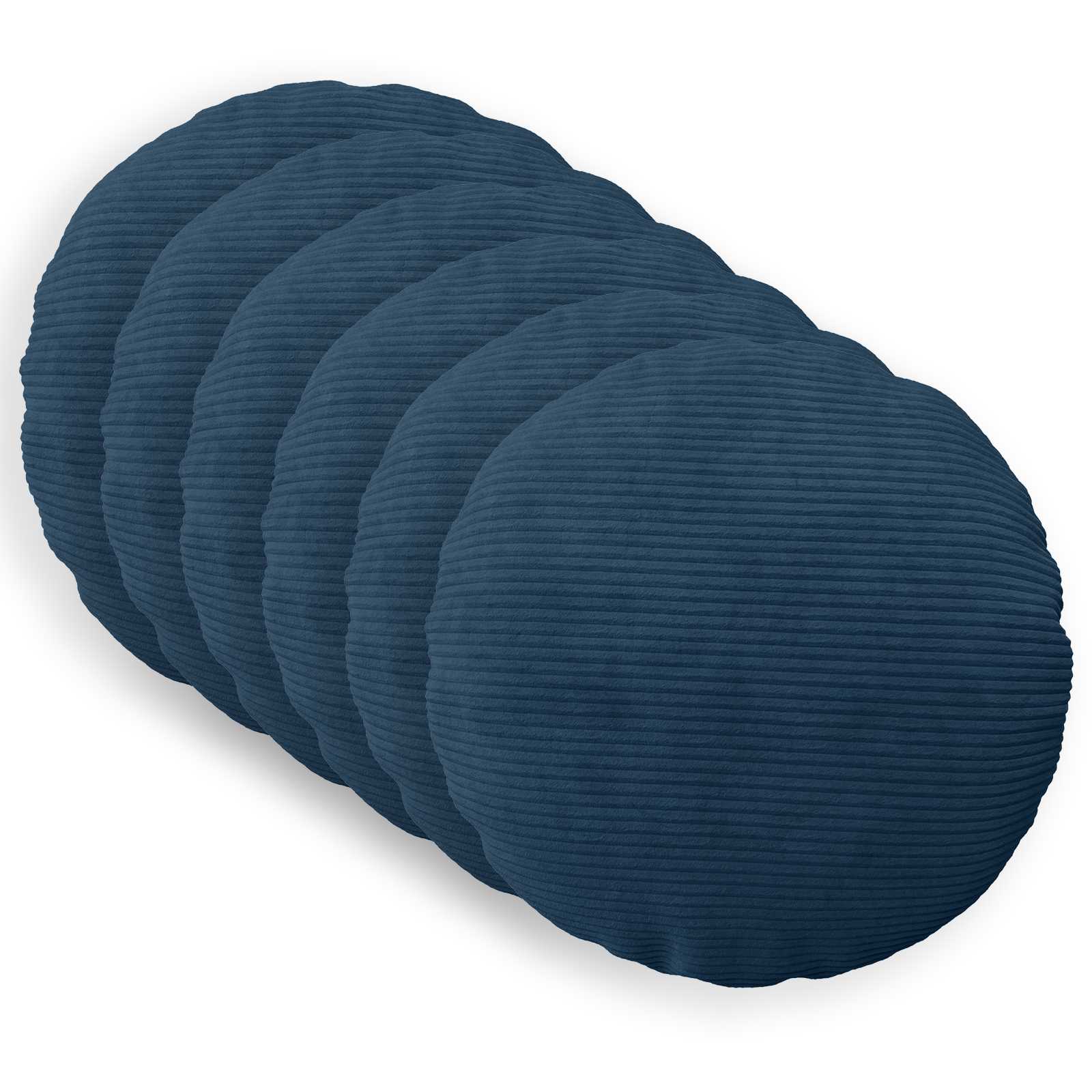 Kussensloop 6 pcs HEERLEN Marineblauw Ø 60 cm corduroy image 1