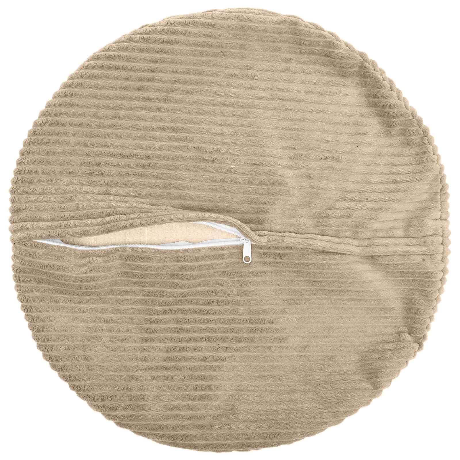 Kussensloop 2 pcs HEERLEN Taupe Ø 60 cm corduroy image 3