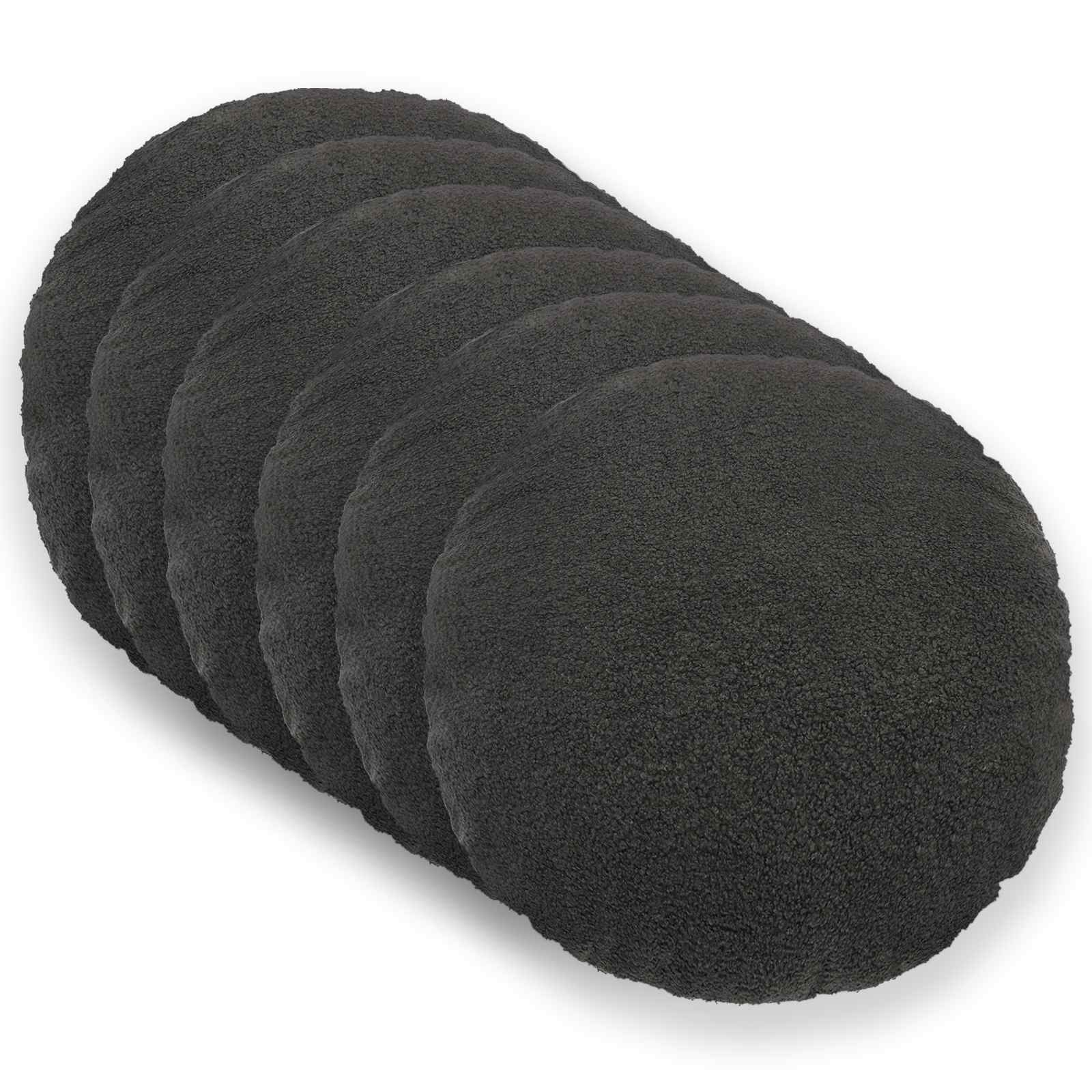 Kussensloop 6 pcs HEERLEN Donkergrijs Ø 60 cm Bouclé image 1
