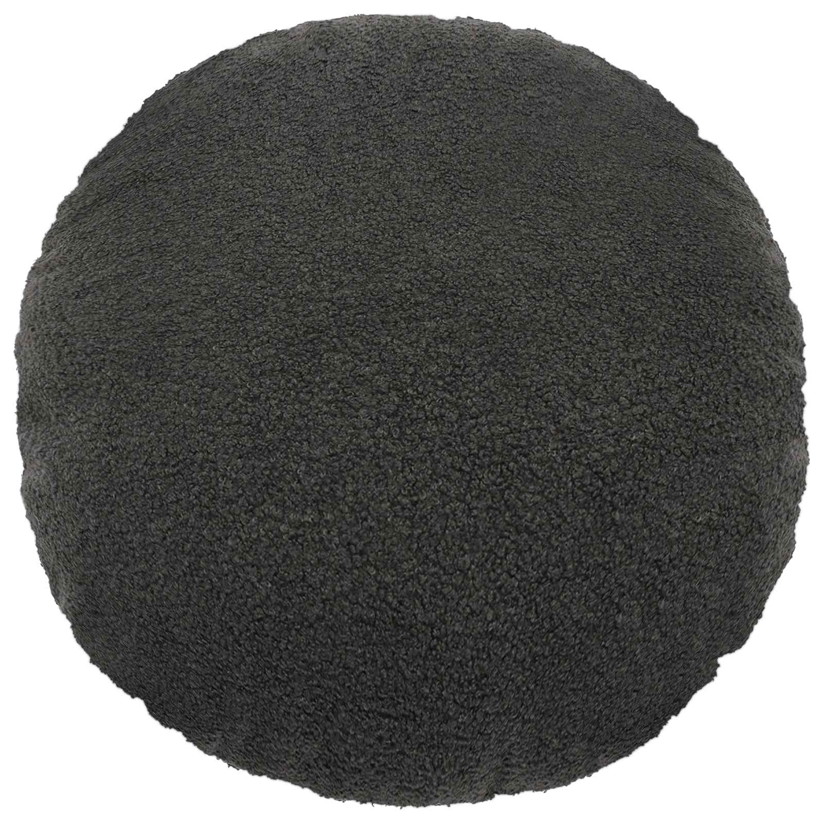 Kussensloop 6 pcs HEERLEN Donkergrijs Ø 60 cm Bouclé image 2