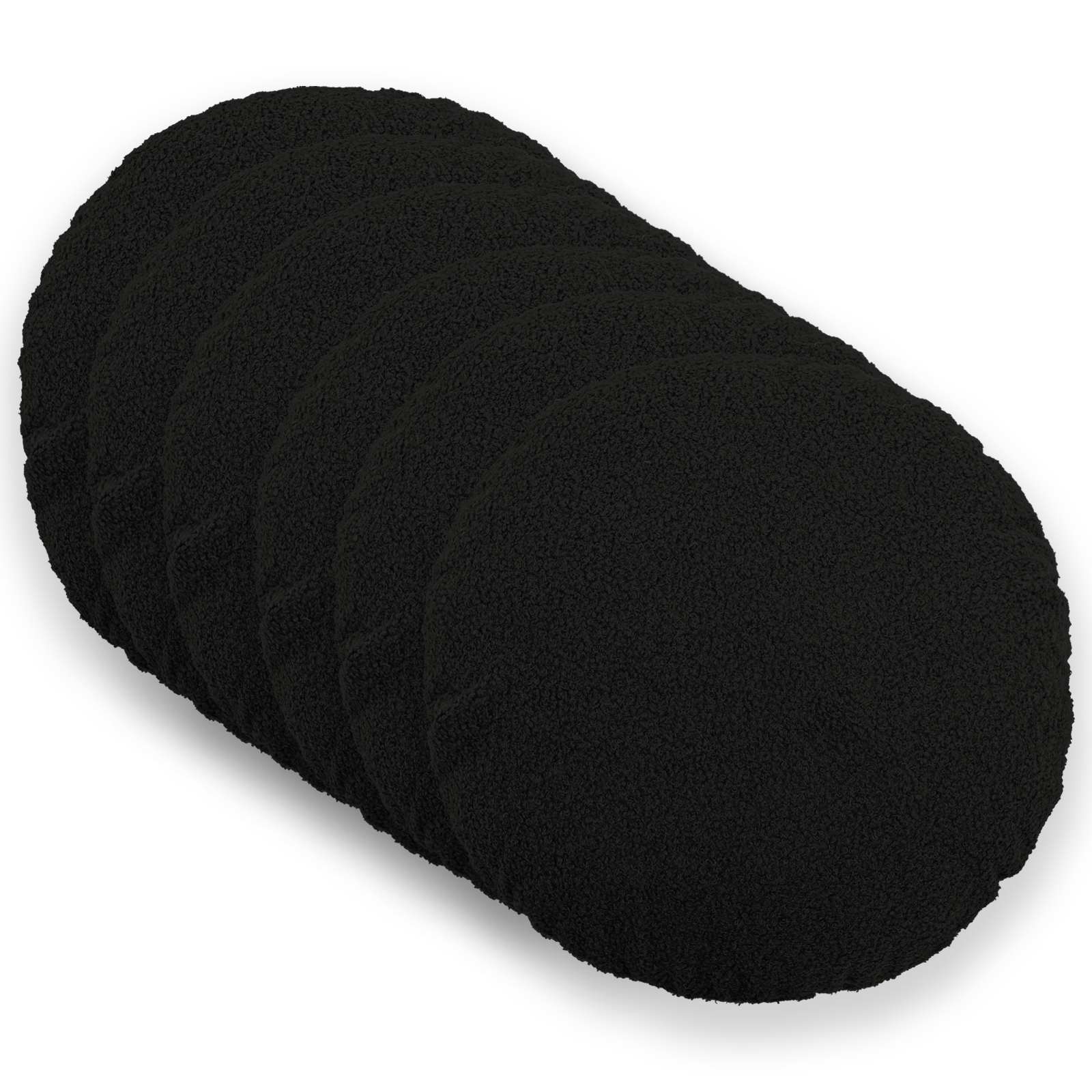Kussensloop 6 pcs HEERLEN Zwart Ø 60 cm Bouclé image 1