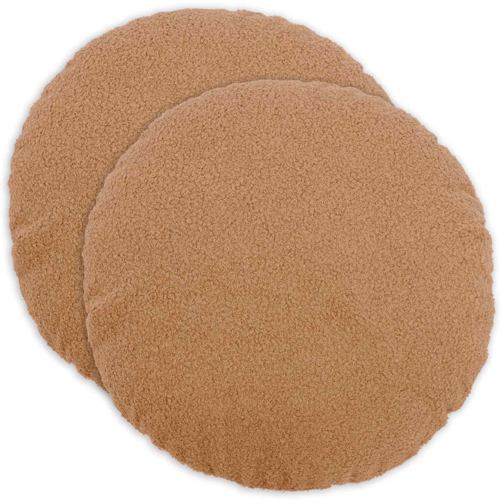 Kussensloop 2 pcs HEERLEN Beige Ø 60 cm Bouclé image 1