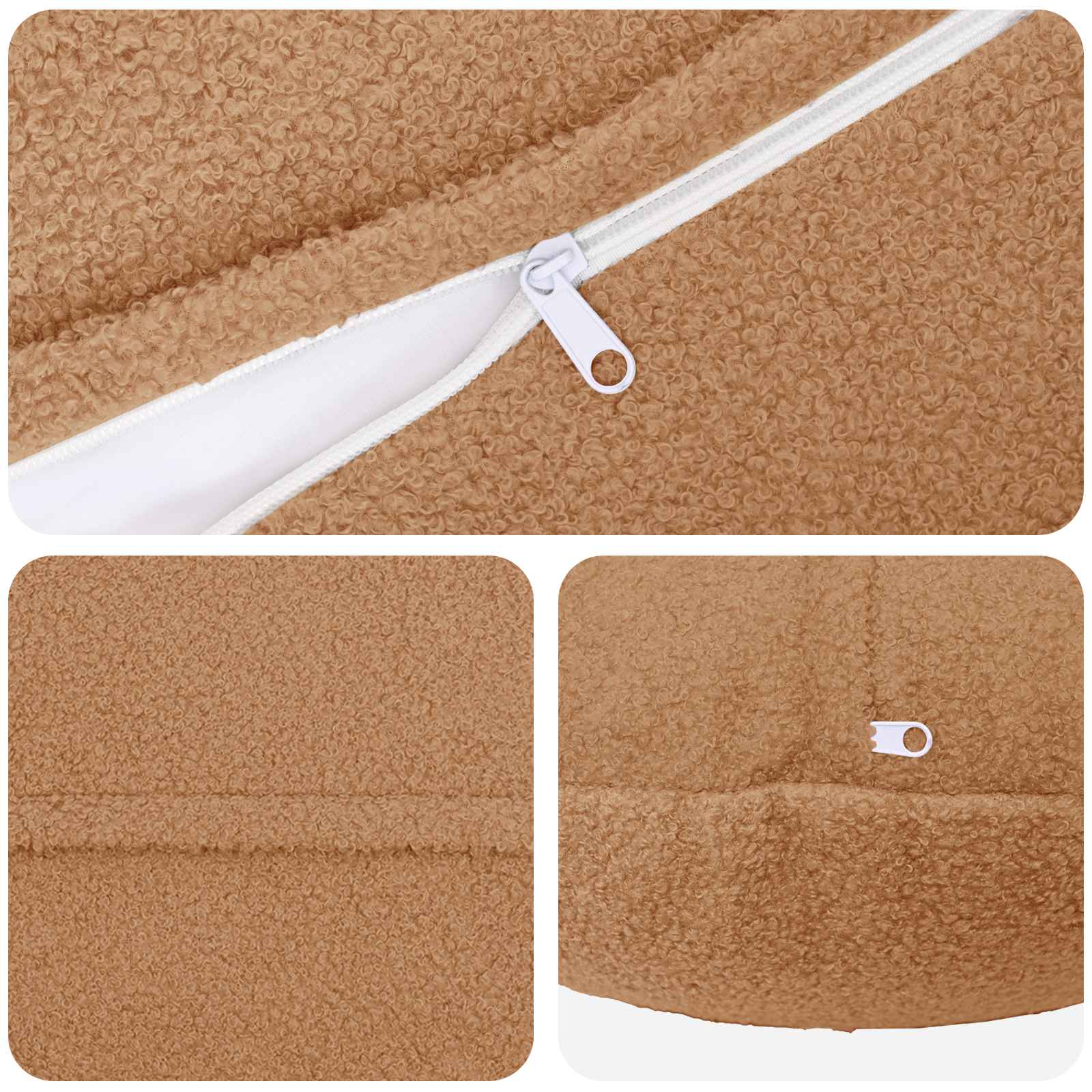 Kussensloop 6 pcs HEERLEN Beige Ø 60 cm Bouclé image 4