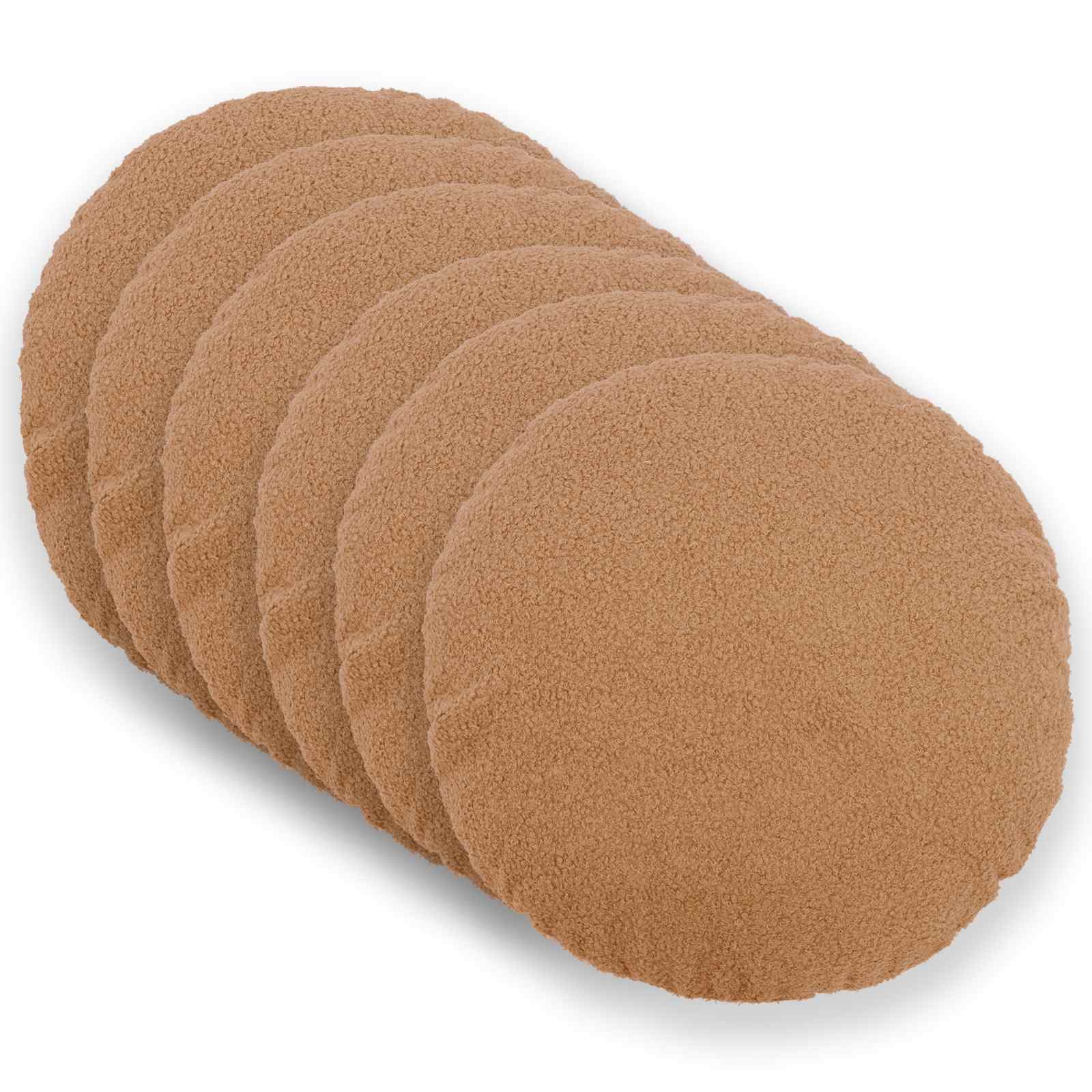 Kussensloop 6 pcs HEERLEN Beige Ø 60 cm Bouclé image 1