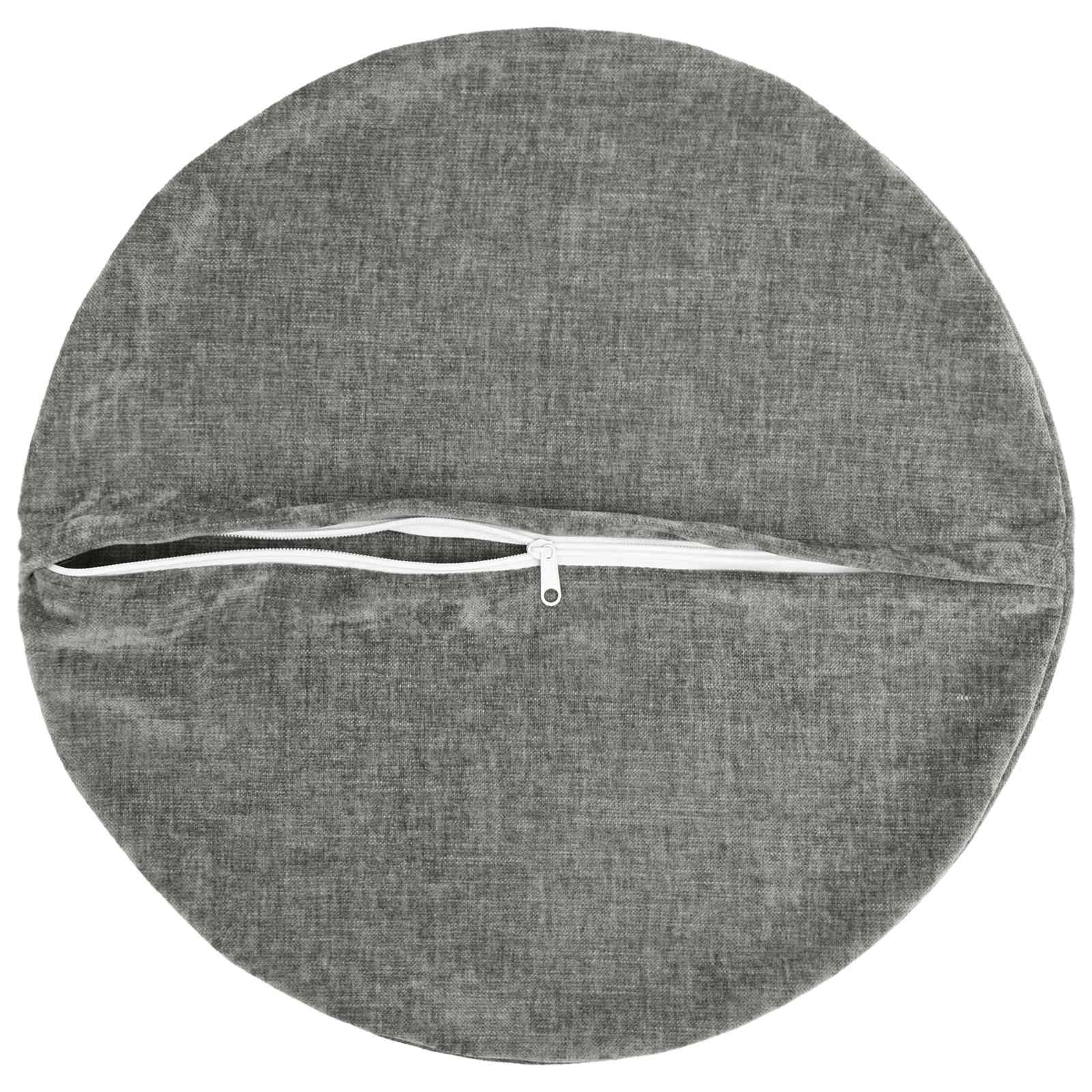 Kussensloop 6 st HEERLEN Donkergrijs Ø 60 cm Chenille Stof image 3