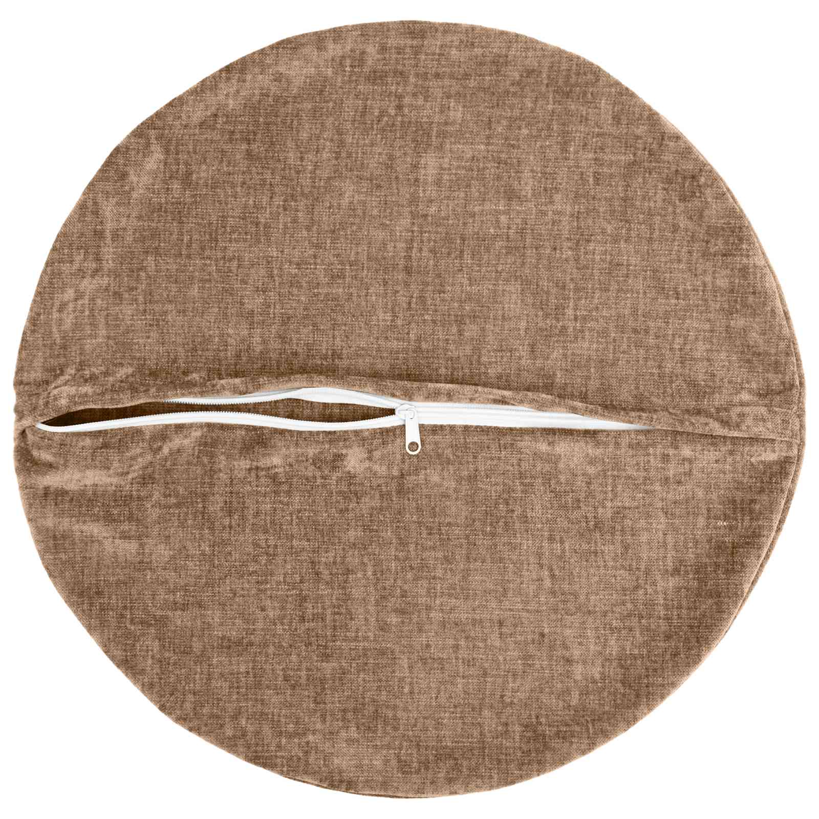 Kussensloop 2 st HEERLEN Bruin Ø 60 cm Chenille Stof image 3