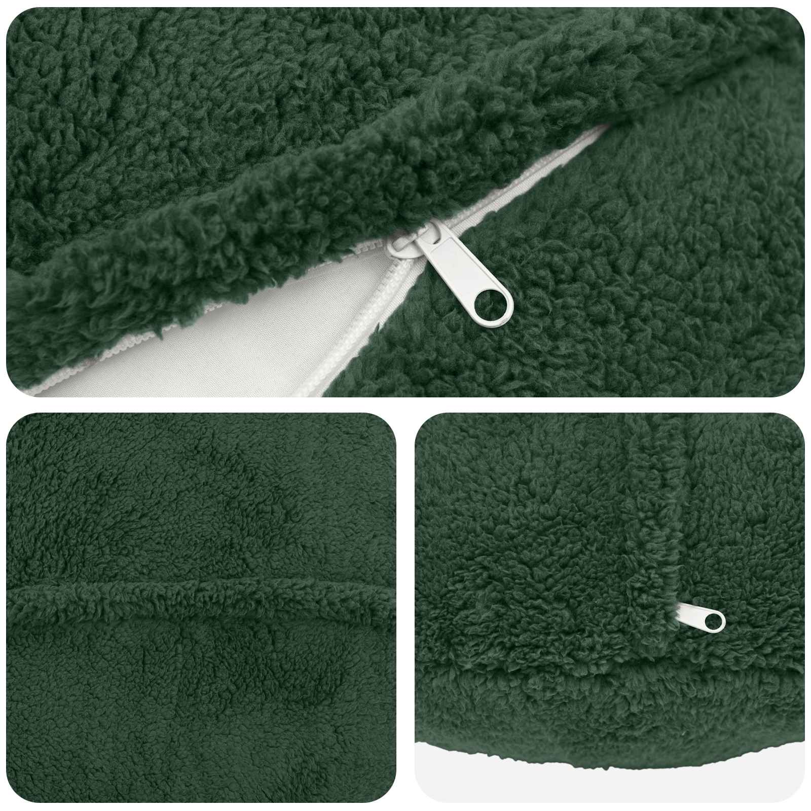 Prevleka za blazino 2 kos HEERLEN Temno zelena Ø 60 cm Bouclé
