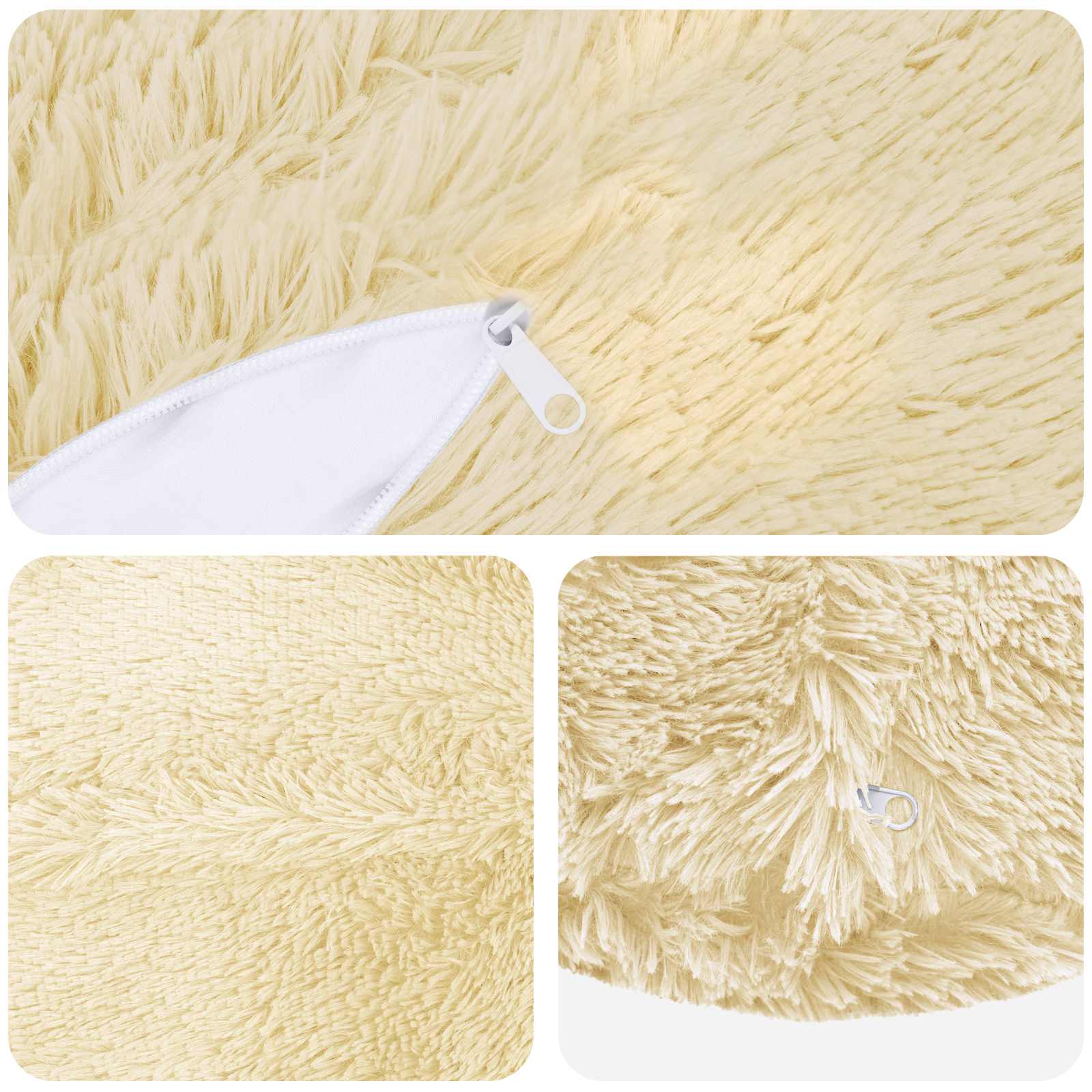 Kussensloop 6 pcs HEERLEN Crèmekleurig Ø 60 cm PV Fleece image 4