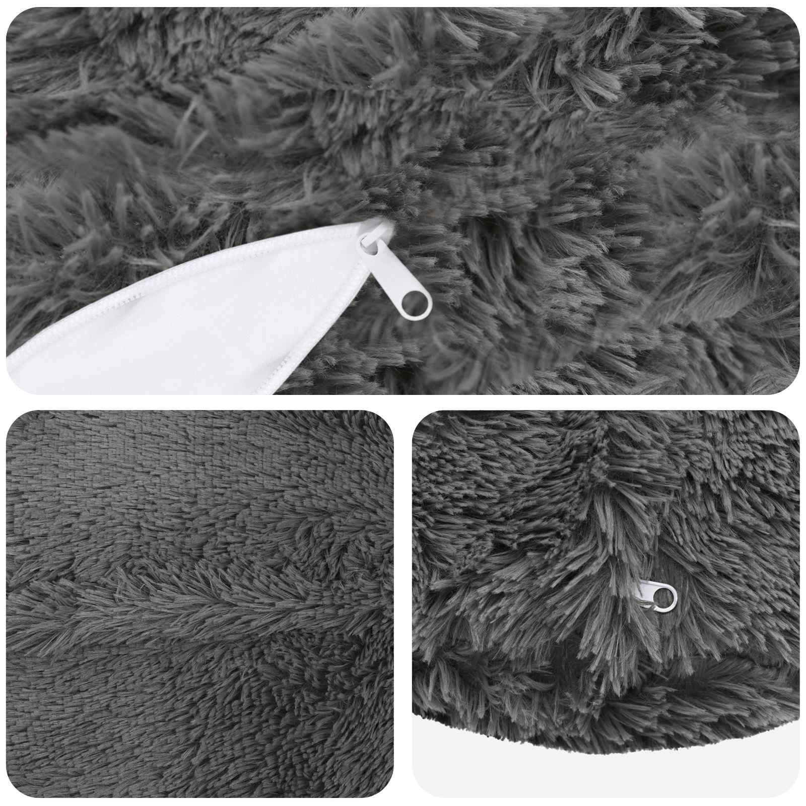 Kussensloop 2 pcs HEERLEN Lichtgrijs Ø 60 cm PV Fleece image 4