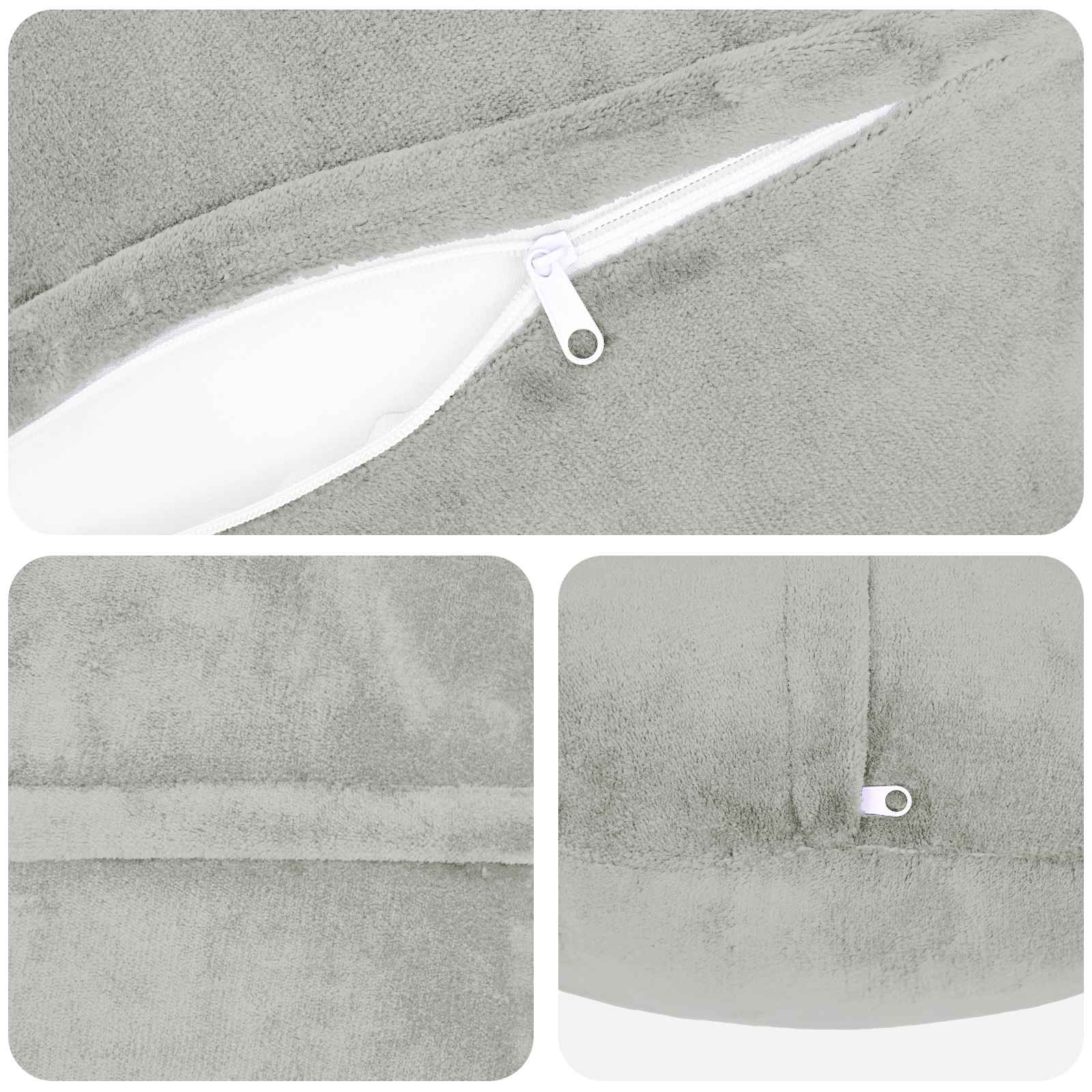 Prevleka za blazino 2 kos HEERLEN Svetlo siva Ø 60 cm Flanel
