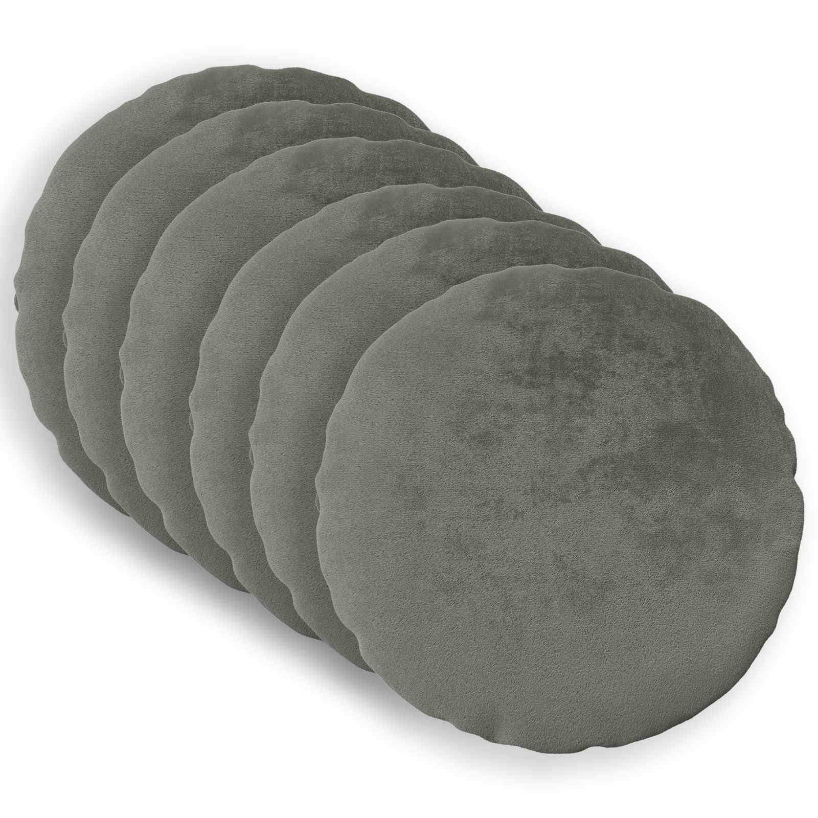 vidaXL Kissenbezug 6 stk. HEERLEN Dunkelgrau Durchmesser 60 cm Flanell – Bild 2