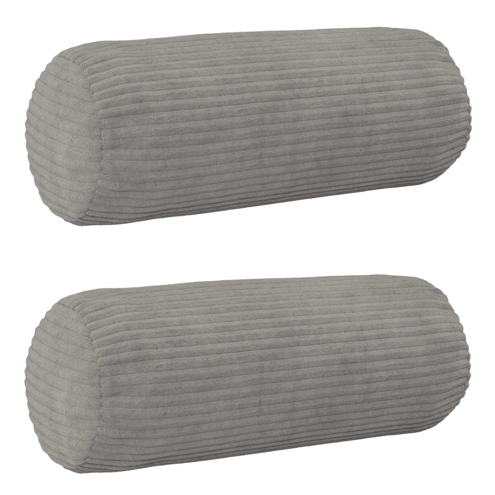 vidaXL Pudebetræk 2 pcs HEERLEN Lysegrå Ø 15 x 40 cm cordfløjl