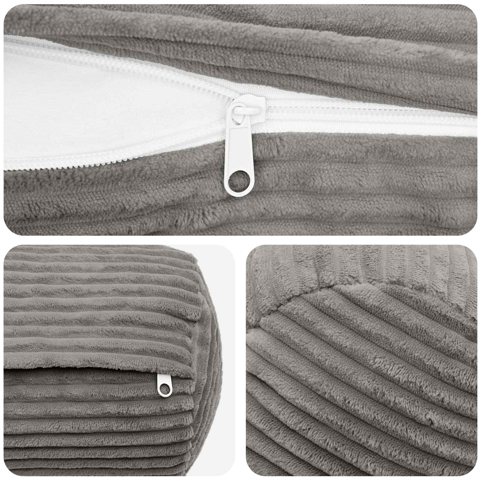 Kussensloop 6 pcs HEERLEN Lichtgrijs Ø 15 x 40 cm corduroy image 5