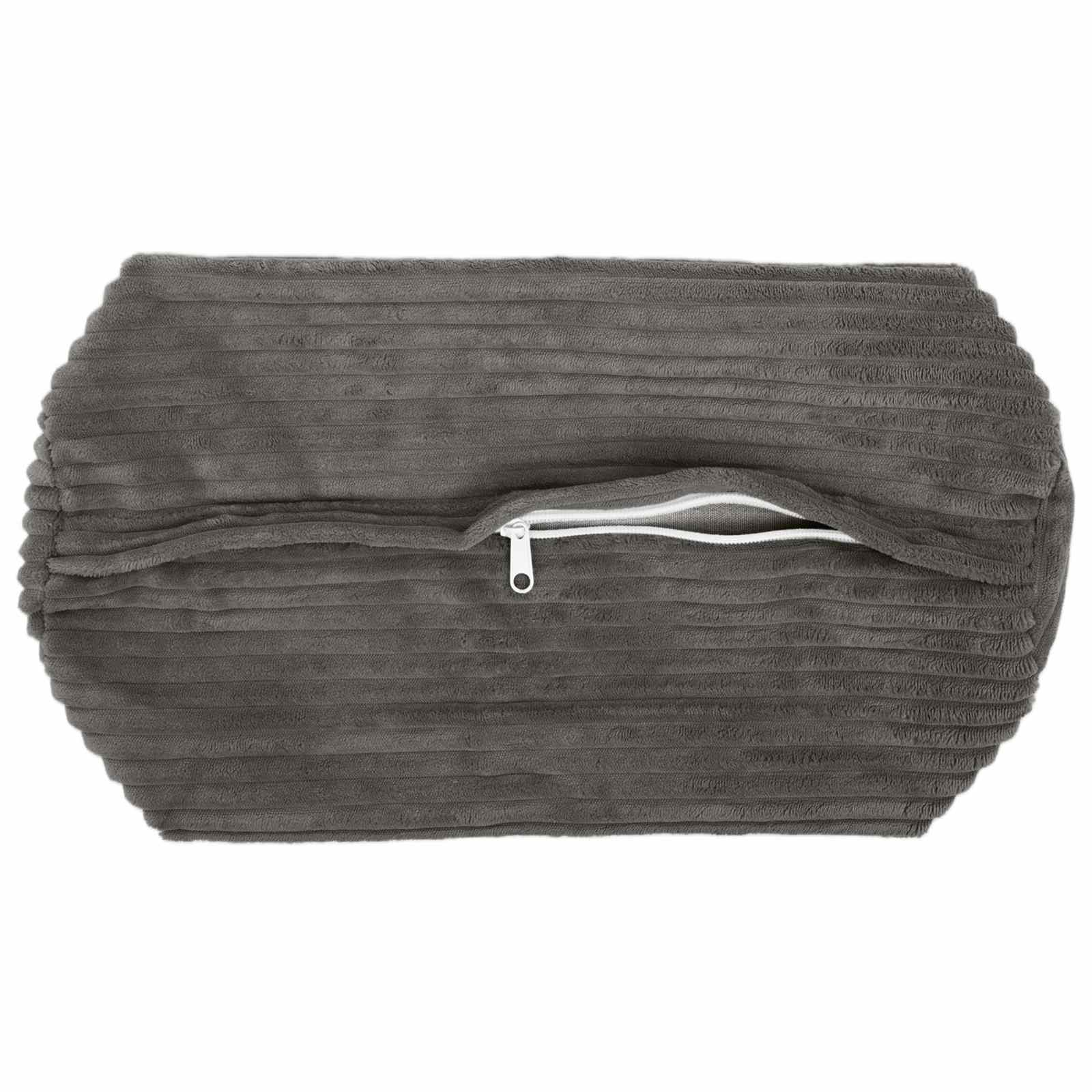 Kussensloop 2 pcs HEERLEN Donkergrijs Ø 15 x 40 cm corduroy image 4
