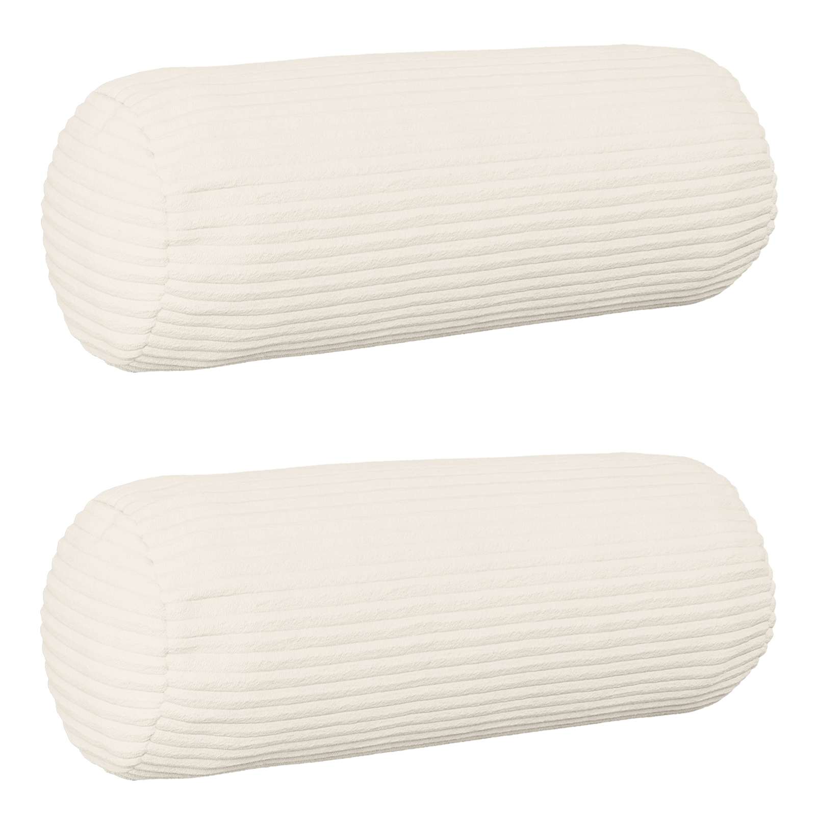 vidaXL Pudebetræk 2 pcs HEERLEN Cremefarvet Ø 15 x 40 cm cordfløjl