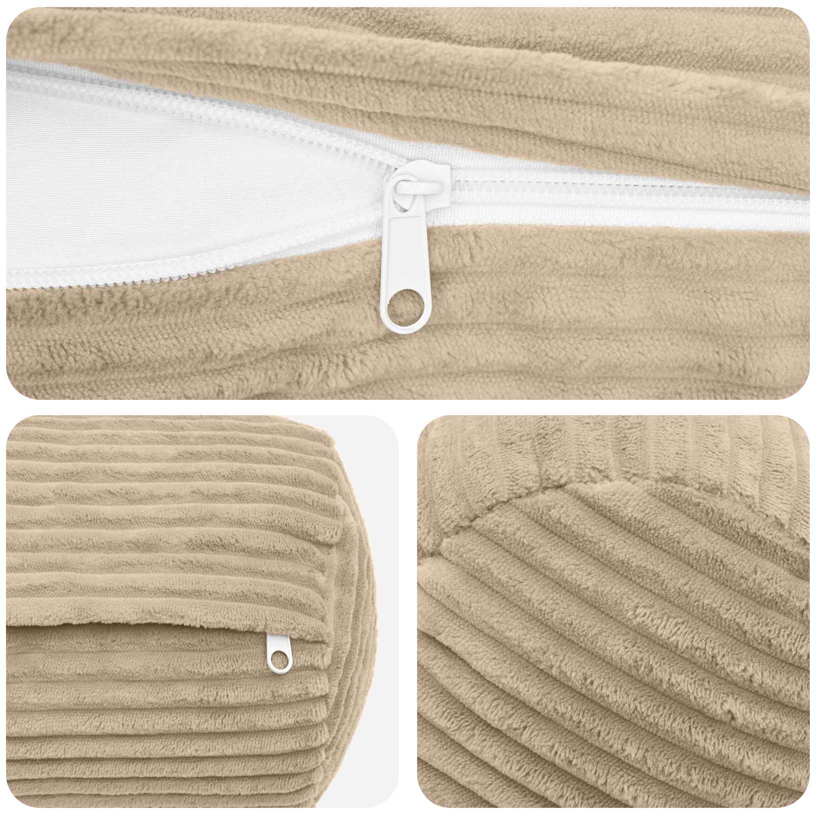 Kussensloop 2 pcs HEERLEN Taupe Ø 15 x 40 cm corduroy image 5