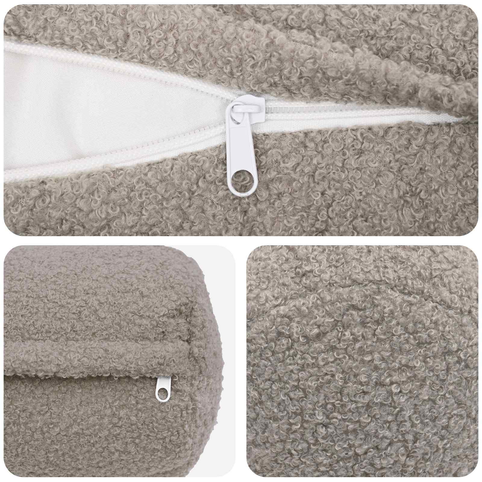 Kussensloop 2 pcs HEERLEN Lichtgrijs Ø 15 x 40 cm Bouclé image 5