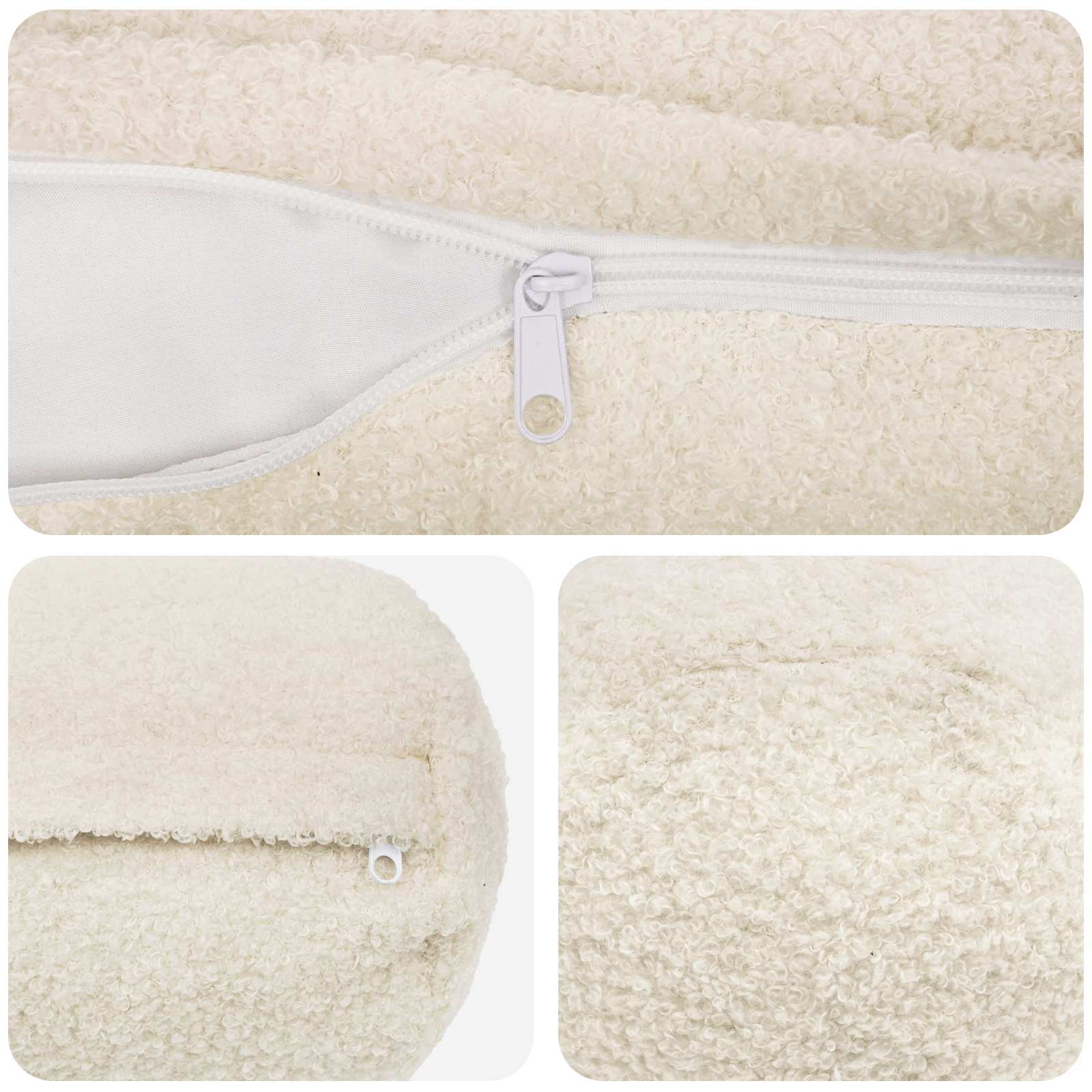 Kussensloop 2 pcs HEERLEN Crèmekleurig Ø 15 x 40 cm Bouclé image 5