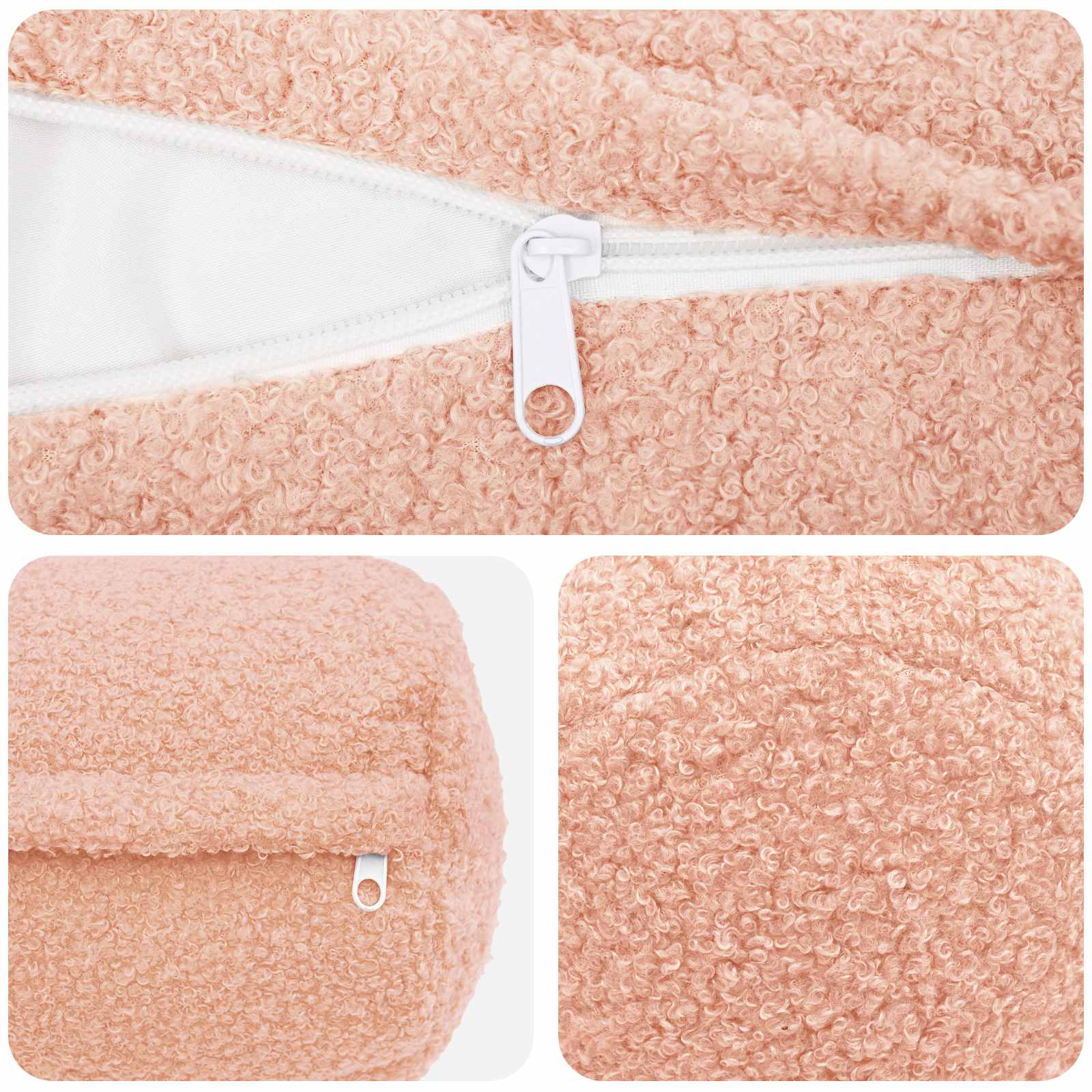 Kussensloop 2 pcs HEERLEN Roze Ø 15 x 40 cm Bouclé image 5