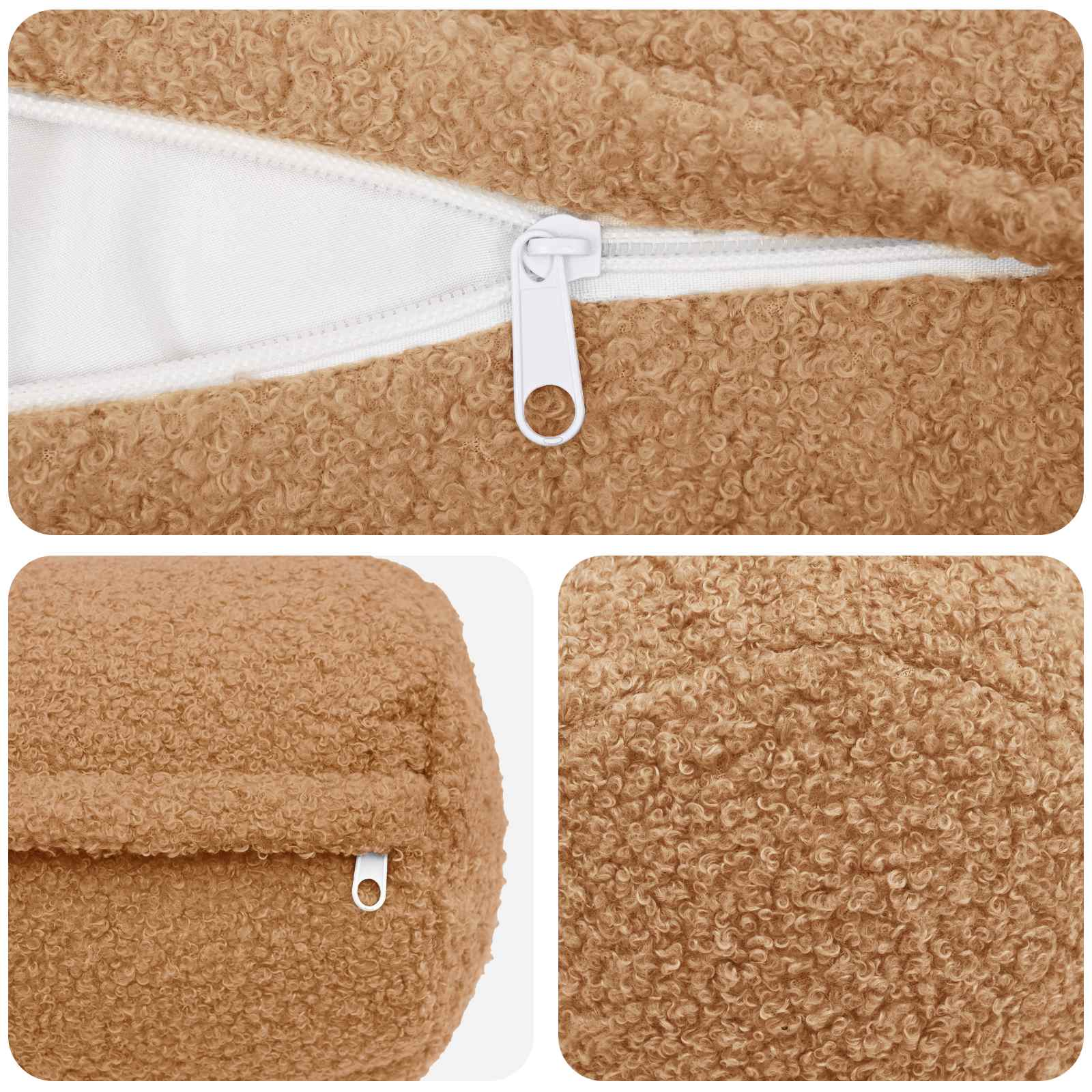 Kussensloop 2 pcs HEERLEN Beige Ø 15 x 40 cm Bouclé image 5