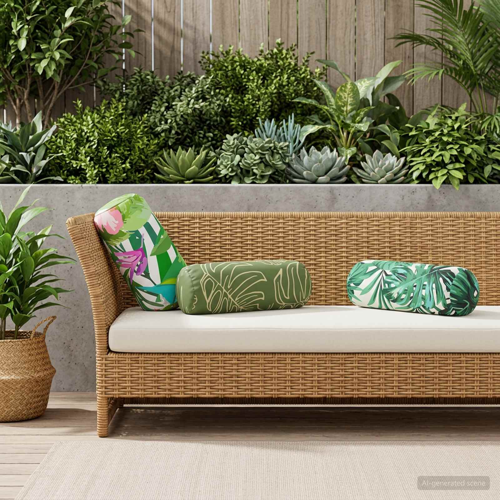 vidaXL Pudebetræk 2 pcs HEERLEN Bladdesign Ø 15 x 40 cm Polyester