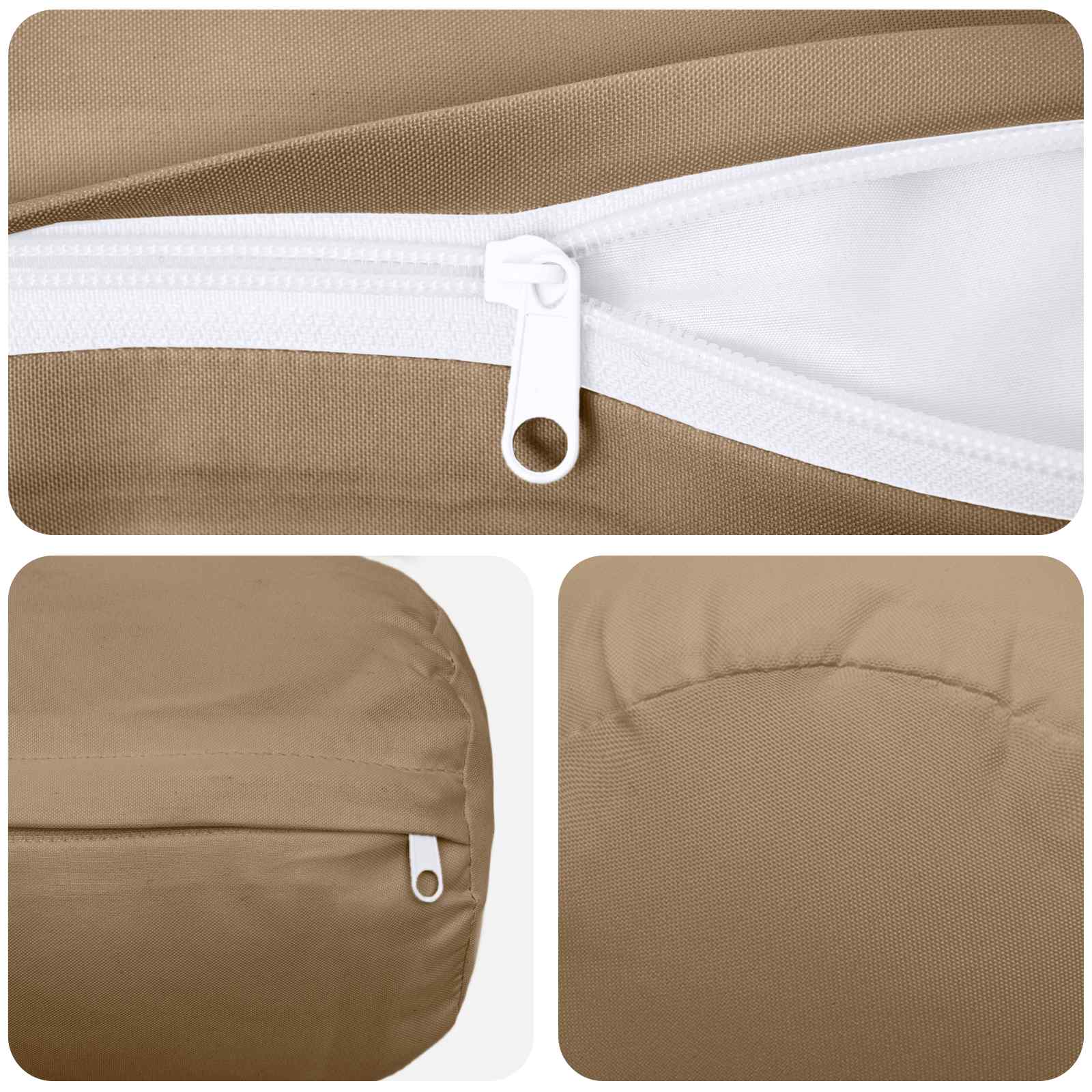 Kussensloop 2 st HEERLEN Taupe Ø 15 x 40 cm Polyester image 5