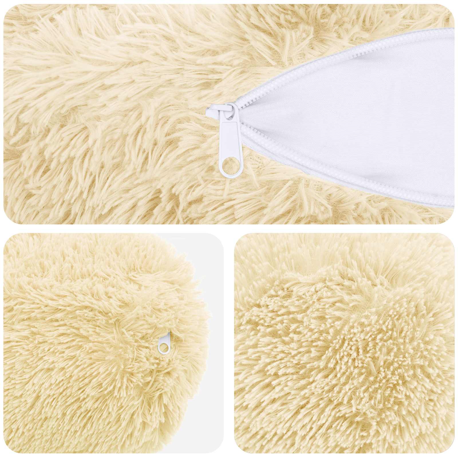 Kussensloop 6 pcs HEERLEN Crèmekleurig Ø 15 x 40 cm PV Fleece image 7